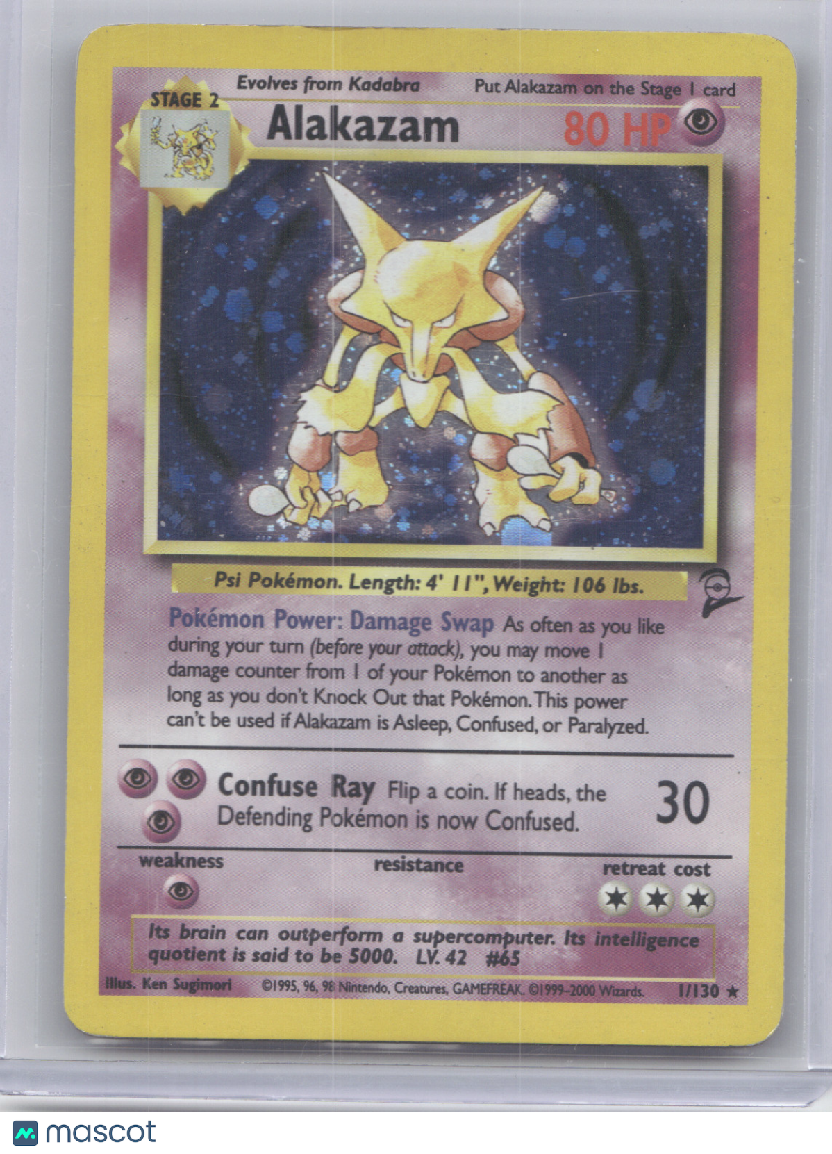 2000 Pokemon Base Set 2 Alakazam Holo Rare #1/130