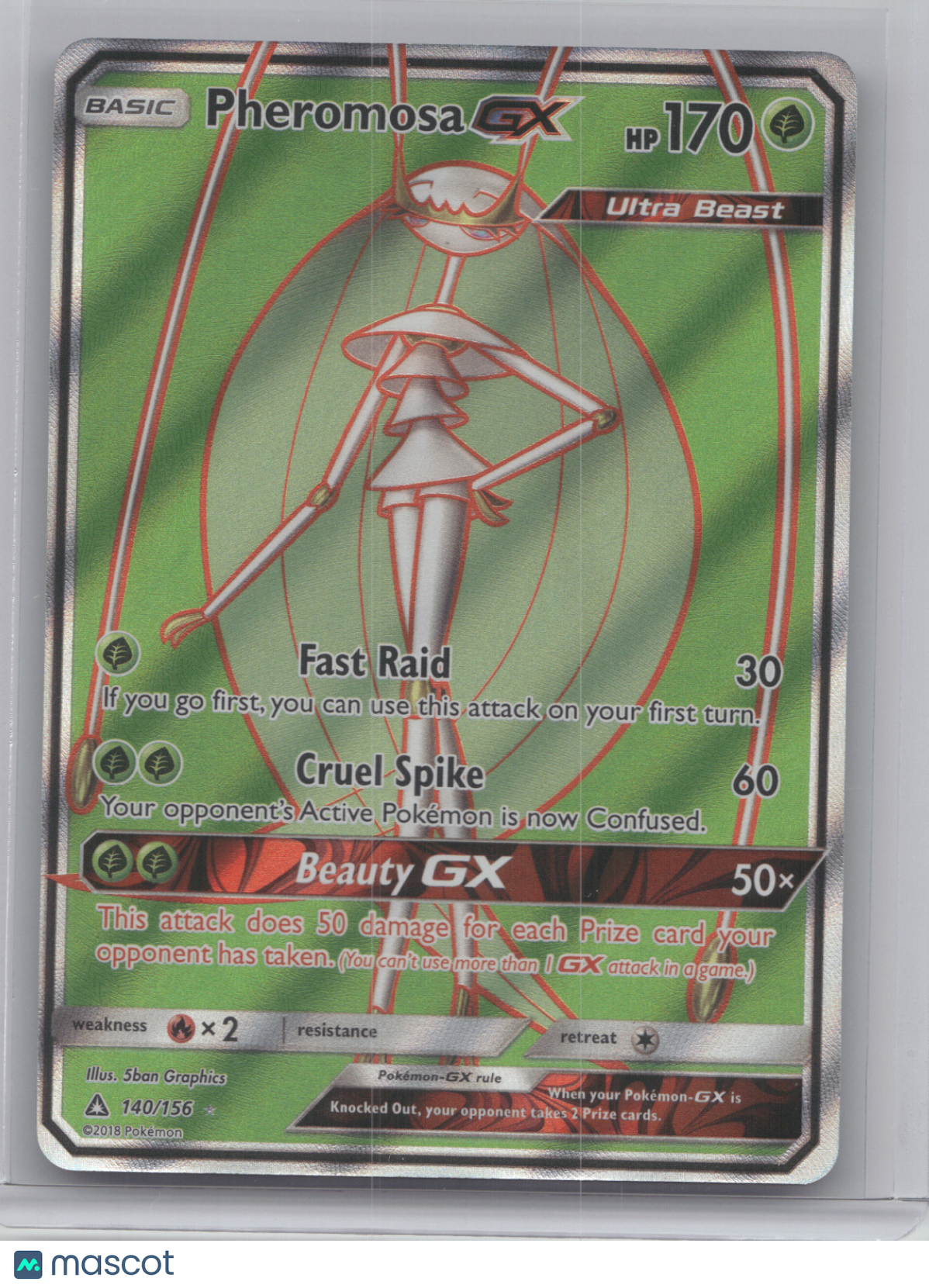 2018 Ultra Prism Pheromosa GX Ultra Rare #140/156