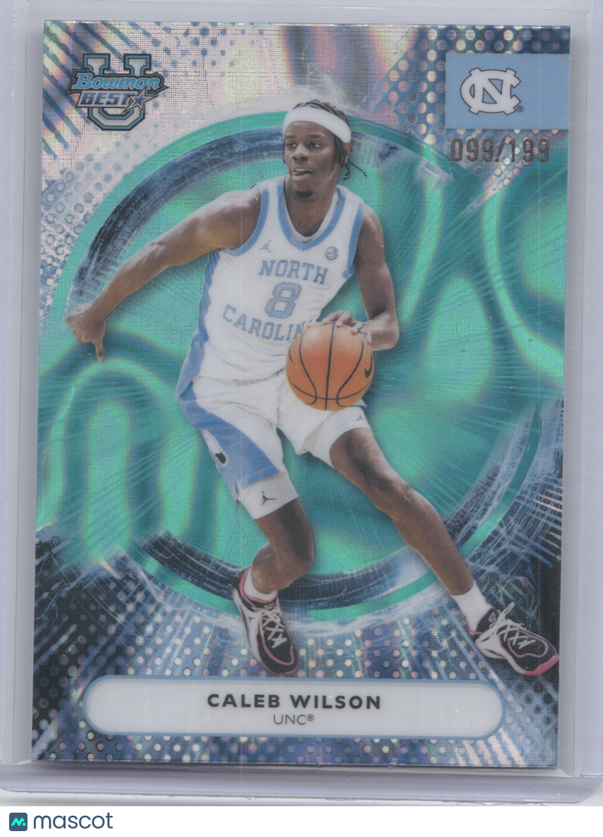 2025 Bowman University Best Caleb Wilson #91 Aqua Lava Refractor 099/199