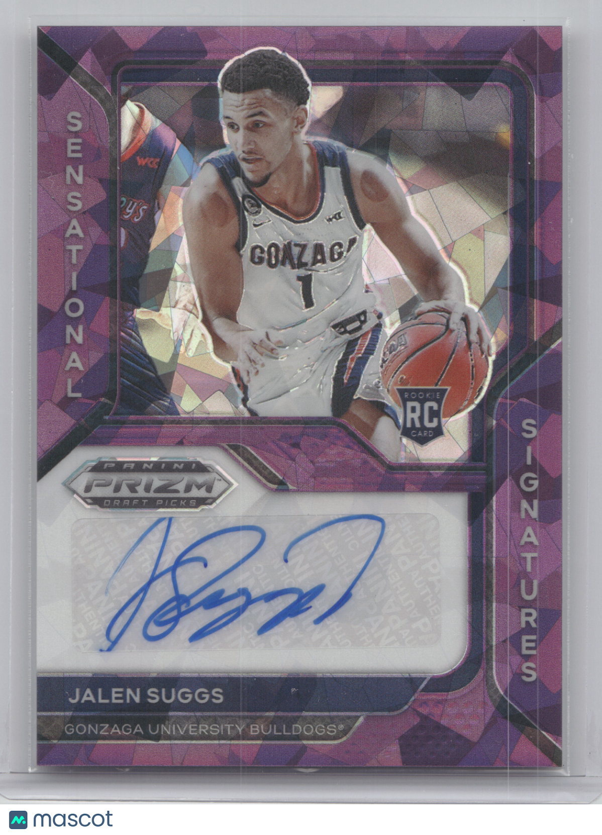 2021 Panini Prizm Sensational Signatures Jalen Suggs #SS-JSU Purple Ice RC 21/29