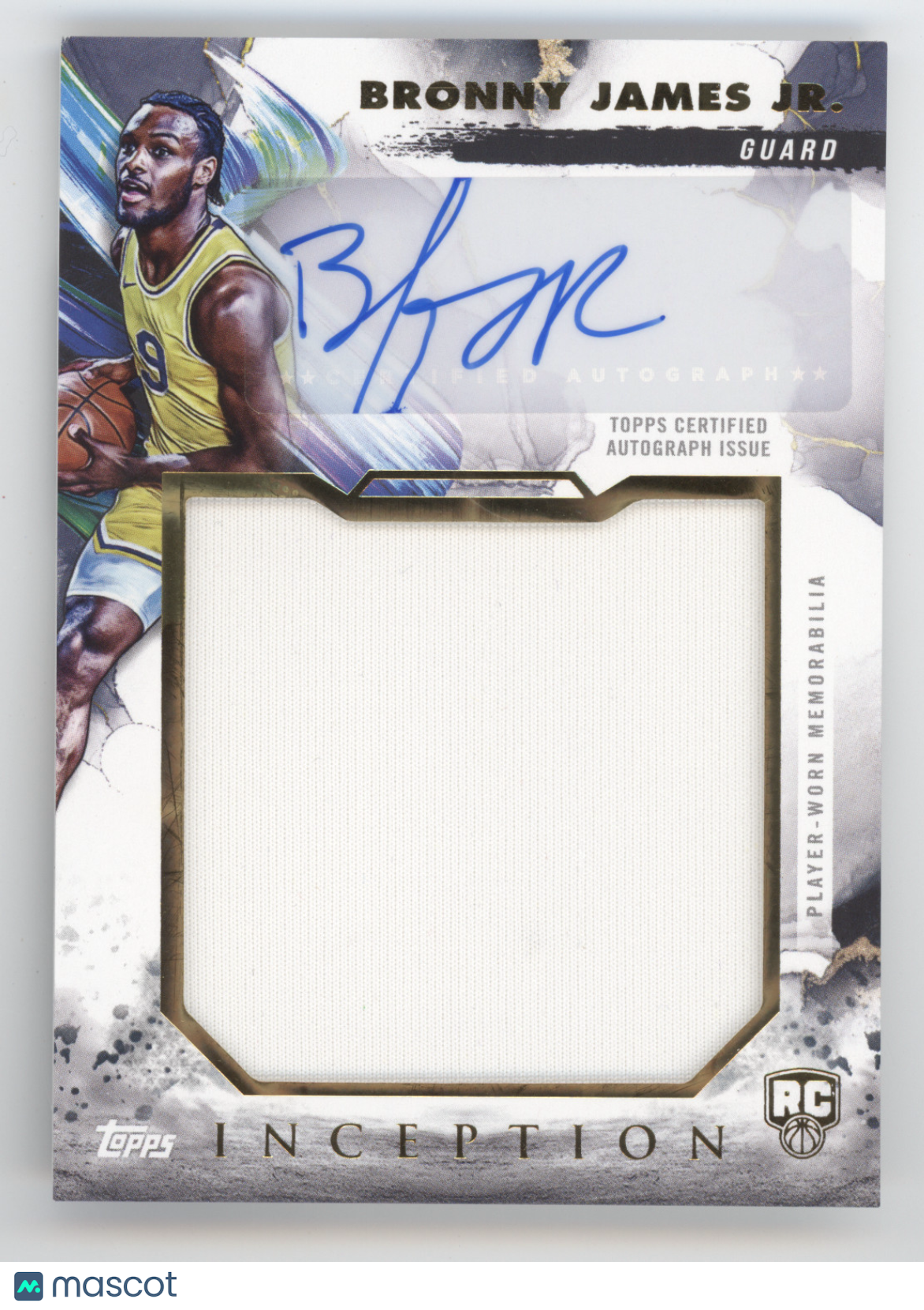 2024 Topps Inception Bronny James Jr. #RJR-BJ Autograph Player-Worn RC