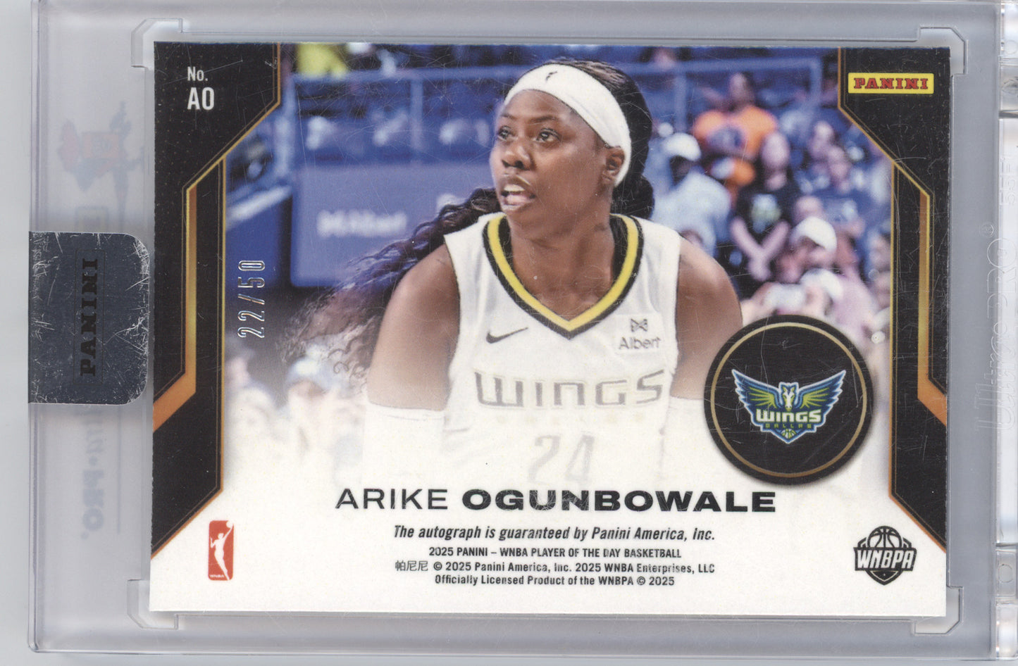 2025 Panini WNBA Player of the Day Arike Ogunbowale #AO 22/50
