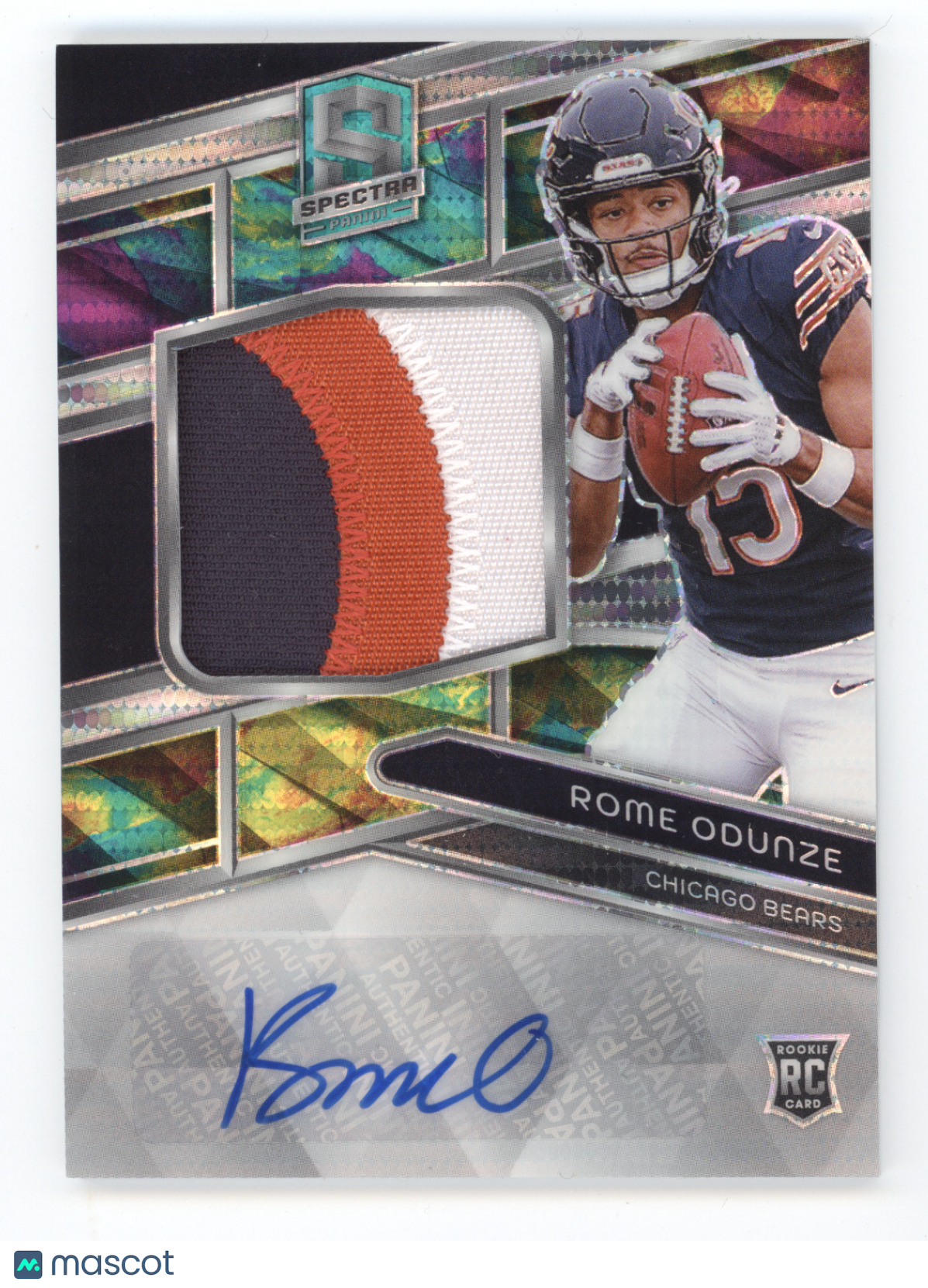 2024 Panini Spectra Rome Odunze #204 Celestial Rookie Patch Autograph 42/75 RC