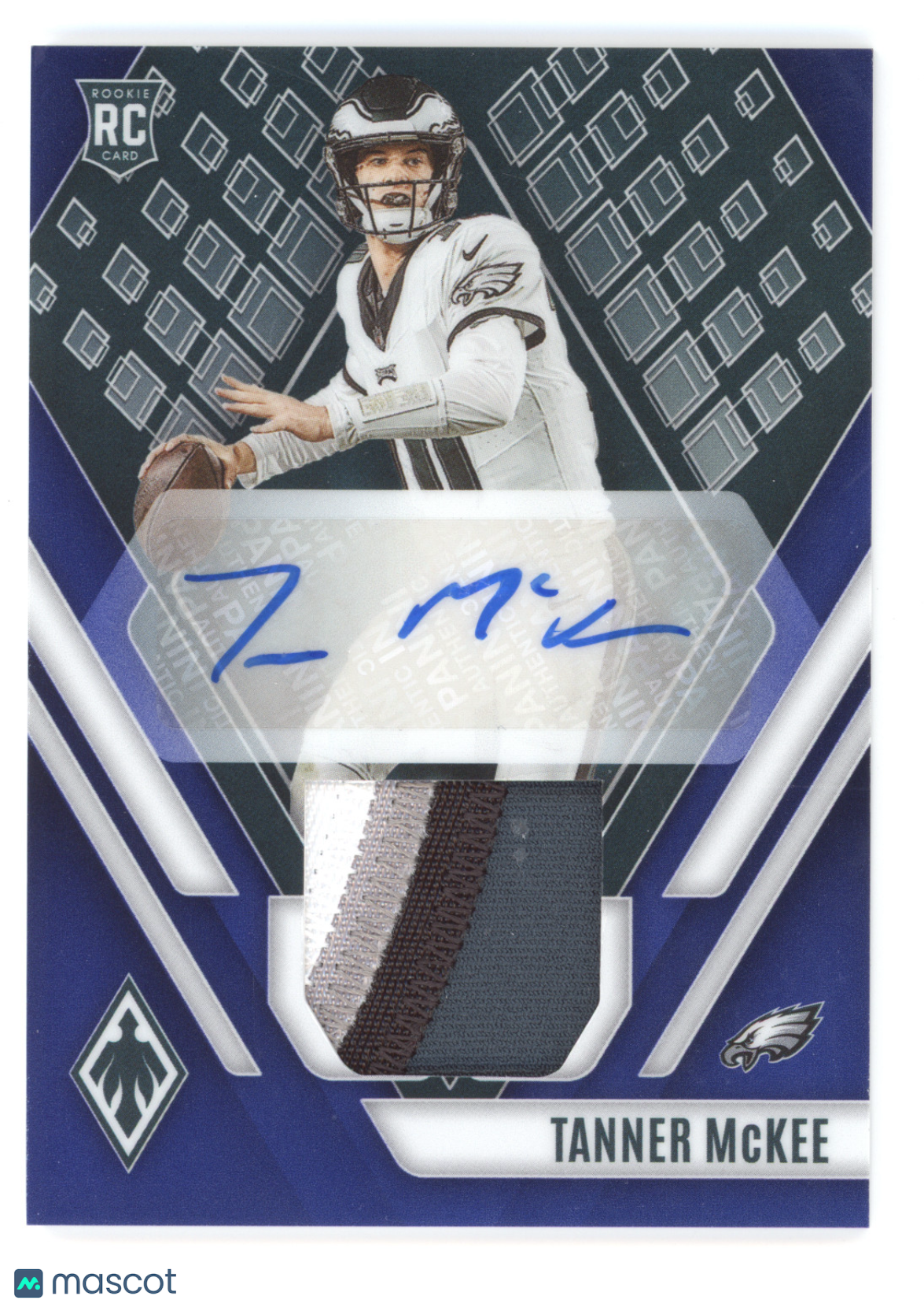 2023 Panini Phoenix Rookie Jersey Autograph Tanner McKee #RAJ-TM Blue 15/50 RC