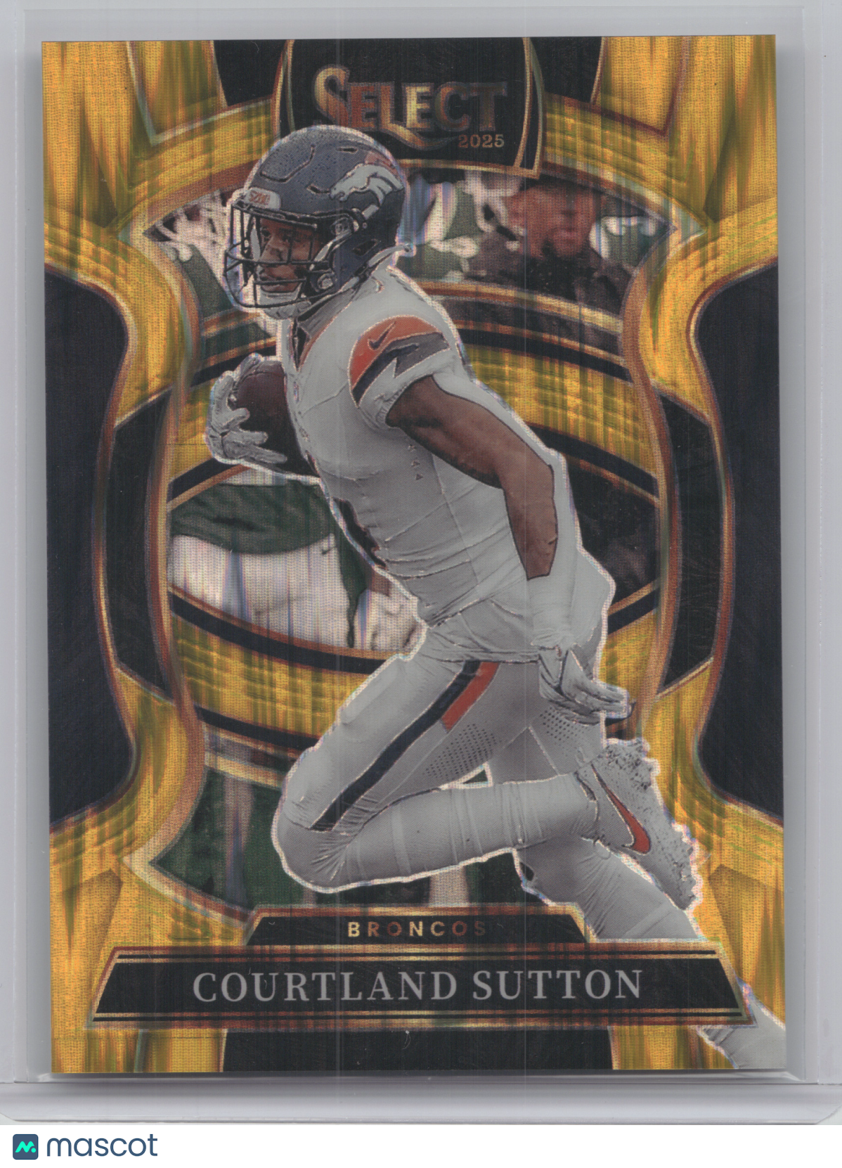 2025 Panini Select Prizm Courtland Sutton #11 Gold Shock 04/10