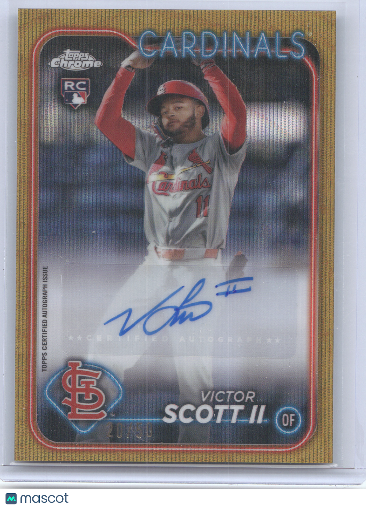2024 Topps Chrome Autograph Victor Scott II #AC-VIS Gold Wave Refractor RC