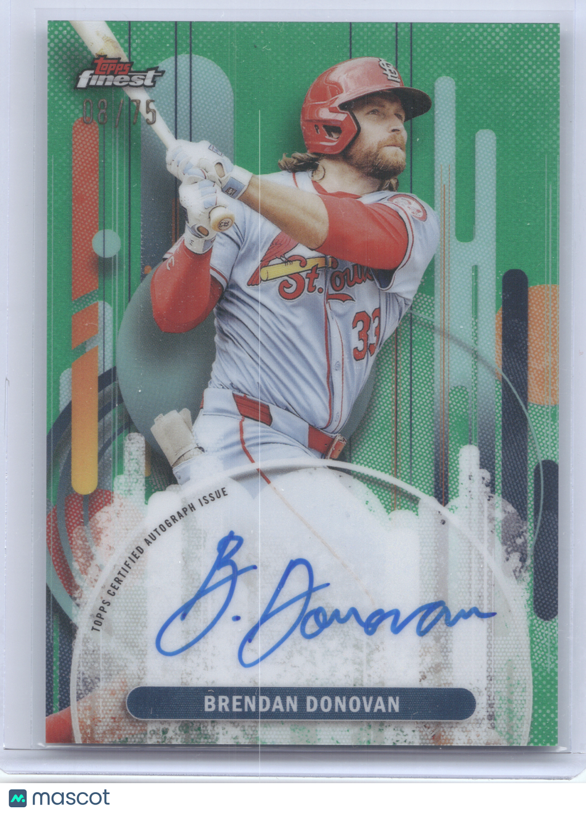 2025 Topps Finest Brendan Donovan #FA-BD Autograph Green 08/75