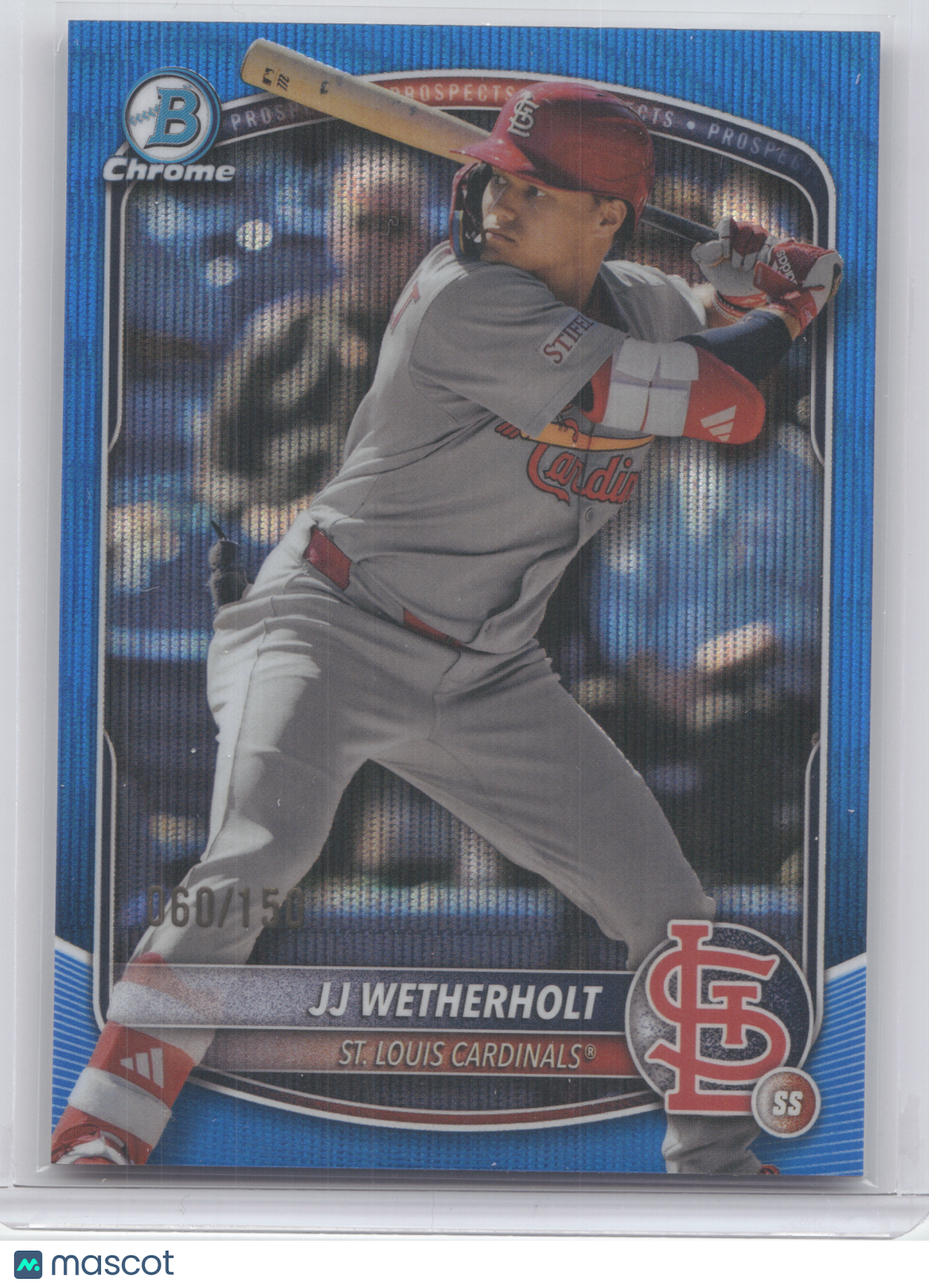 2025 Bowman Chrome Prospect JJ Wetherholt #BCP-241 Blue Wave 060/150