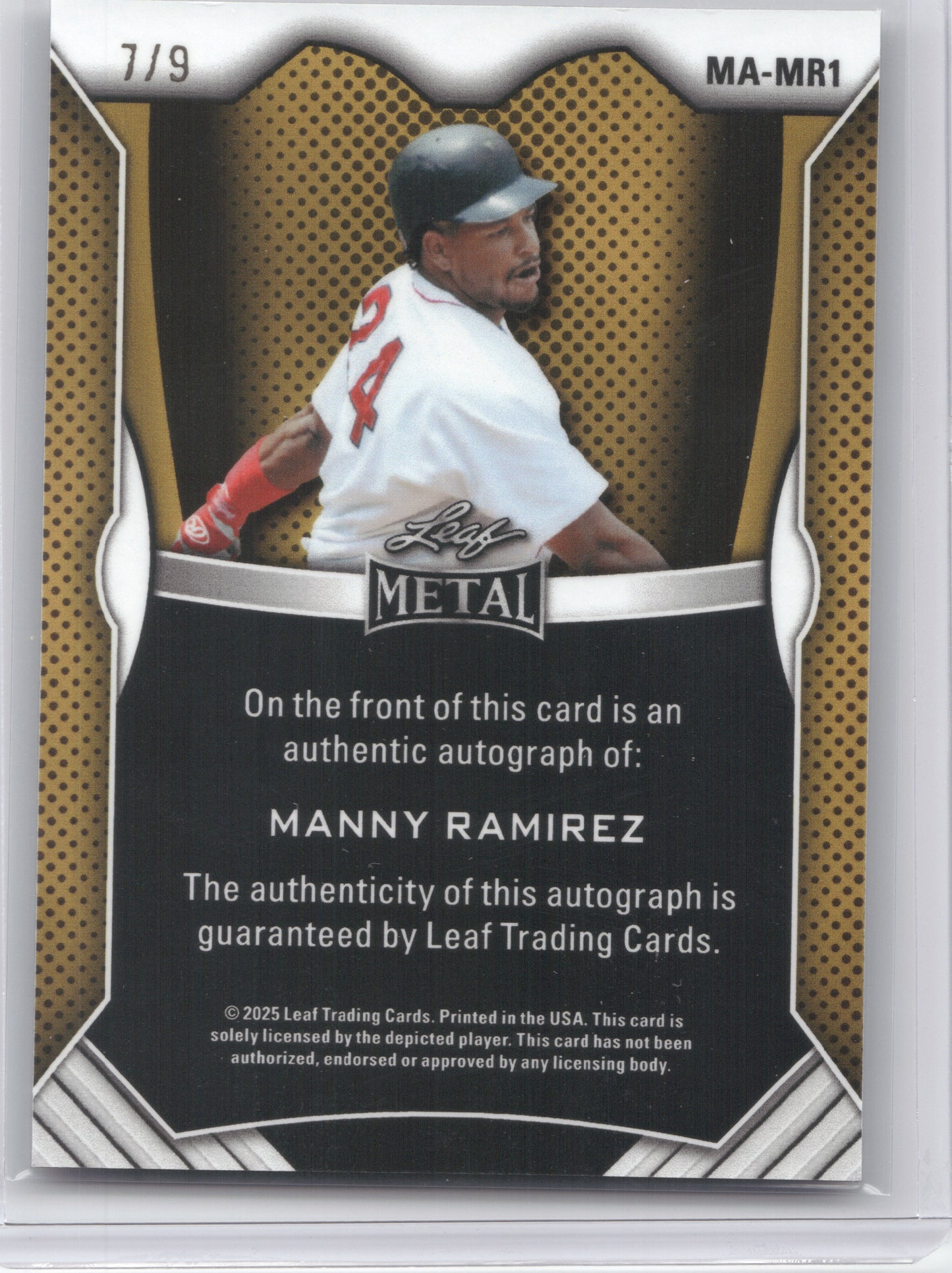 2025 Leaf Metal Manny Ramirez #MA-MR1 Blue Wave 7/9