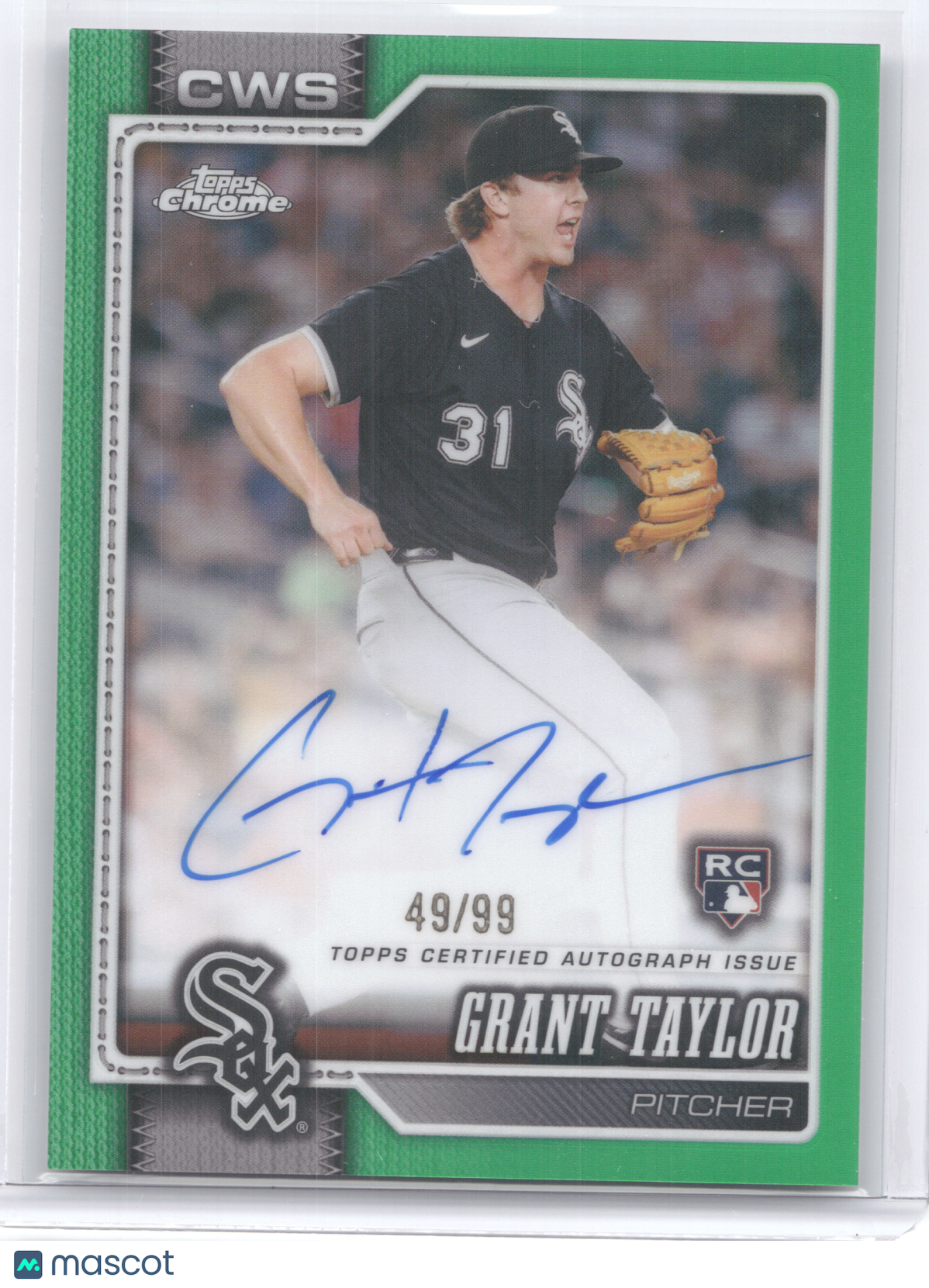 2026 Topps Chrome Autograph Grant Taylor #RA-GT Green 49/99 RC