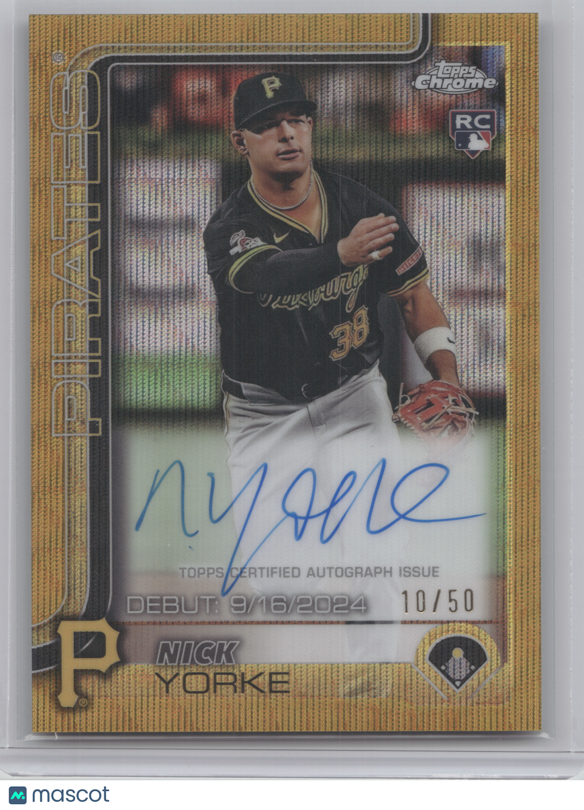 2025 Topps Chrome Update Rookie Autograph Nick Yorke #CRDA-NY Gold Wave RC