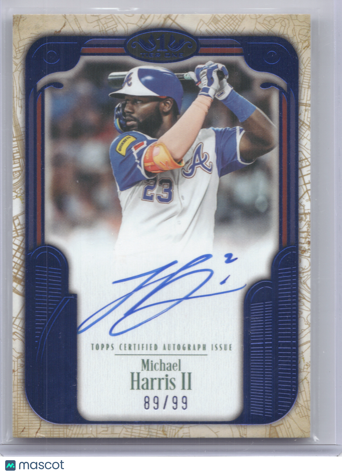 2026 Topps Tier One City Connect Signatures Michael Harris II #CCS-MH Blue 89/99