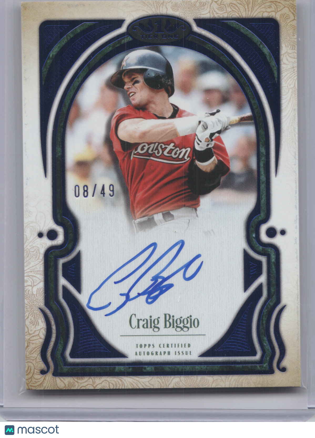 2026 Topps Tier One Autograph Craig Biggio #TITA-CBI Blue 08/49