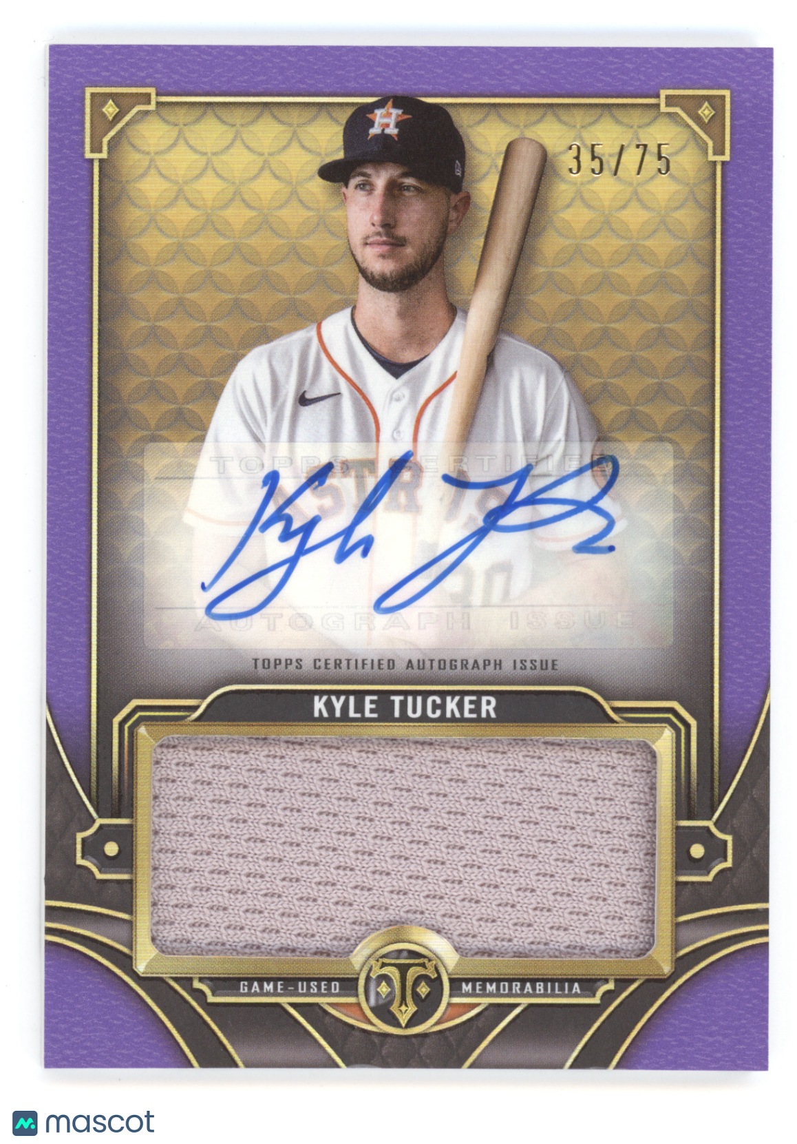 2022 Topps Triple Threads Kyle Tucker #ASJRKT Purple 35/75 Autograph Jumbo Relic