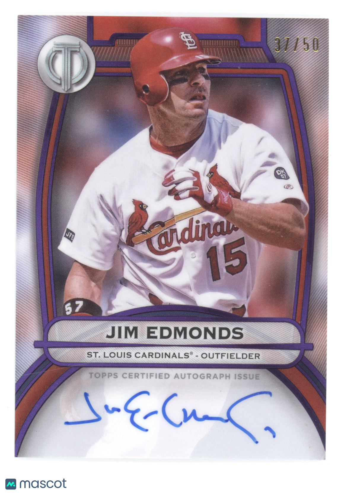 2025 Topps Tribute Autograph Jim Edmonds #TA-JE Purple 37/50