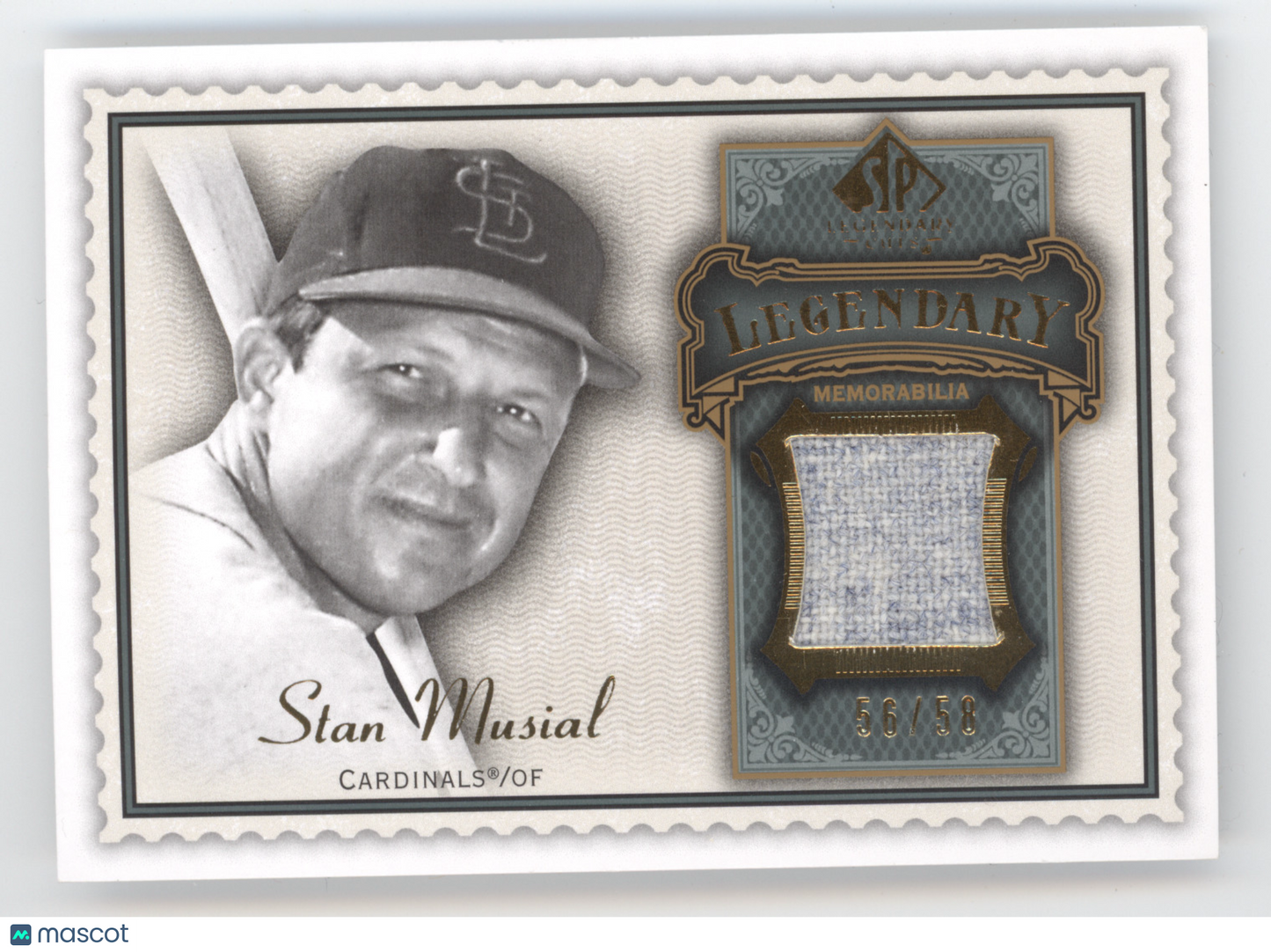 2009 Upper Deck SP Legendary Cuts Stan Musial #LM-SM Game-Used Memorabilia 56/58