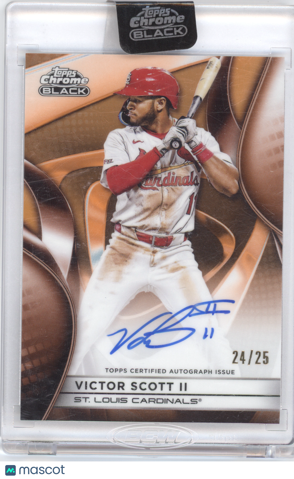2025 Topps Chrome Black Autograph Victor Scott II #CBA-VS Orange 24/25