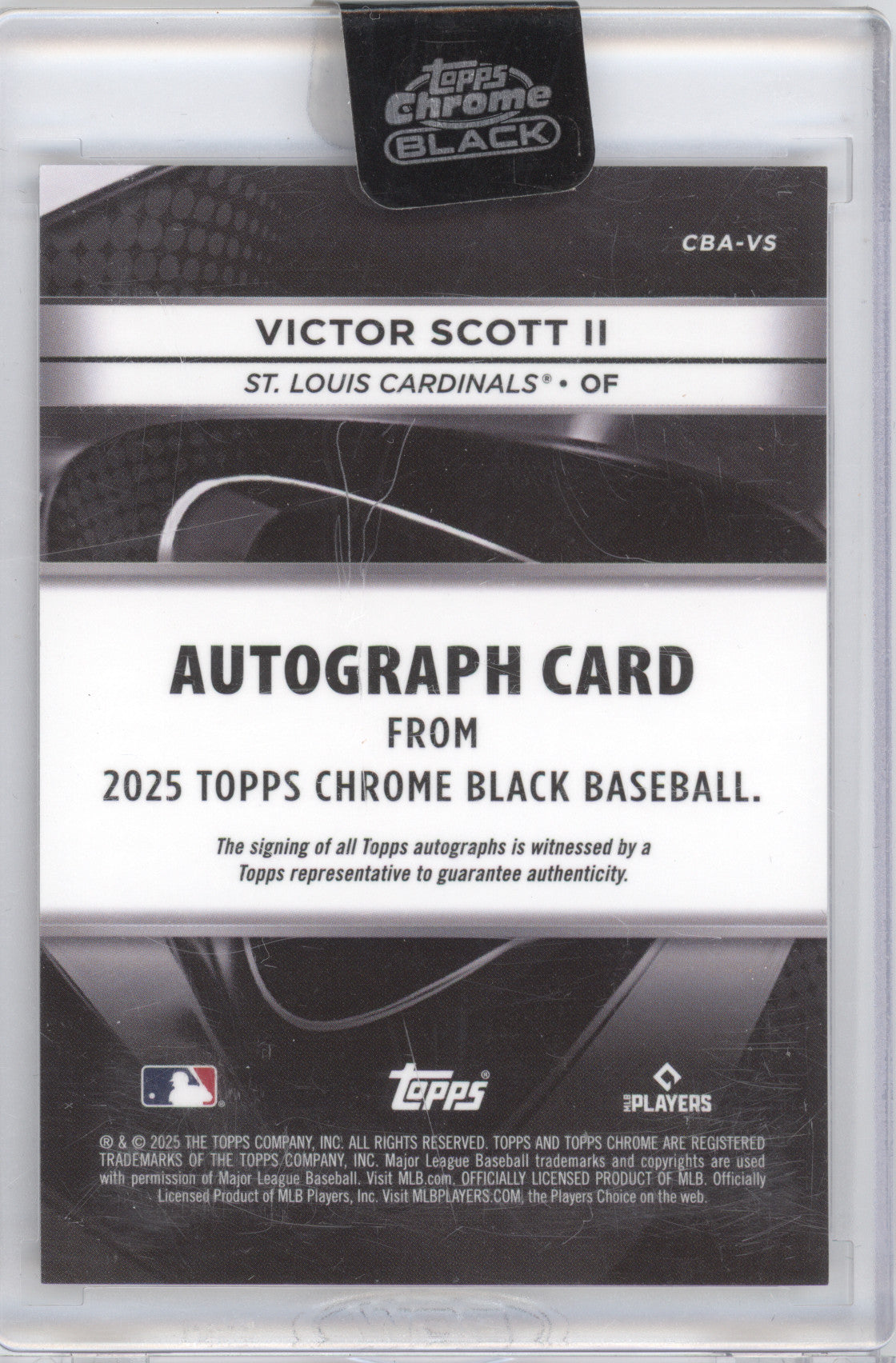 2025 Topps Chrome Black Autograph Victor Scott II #CBA-VS Orange 24/25