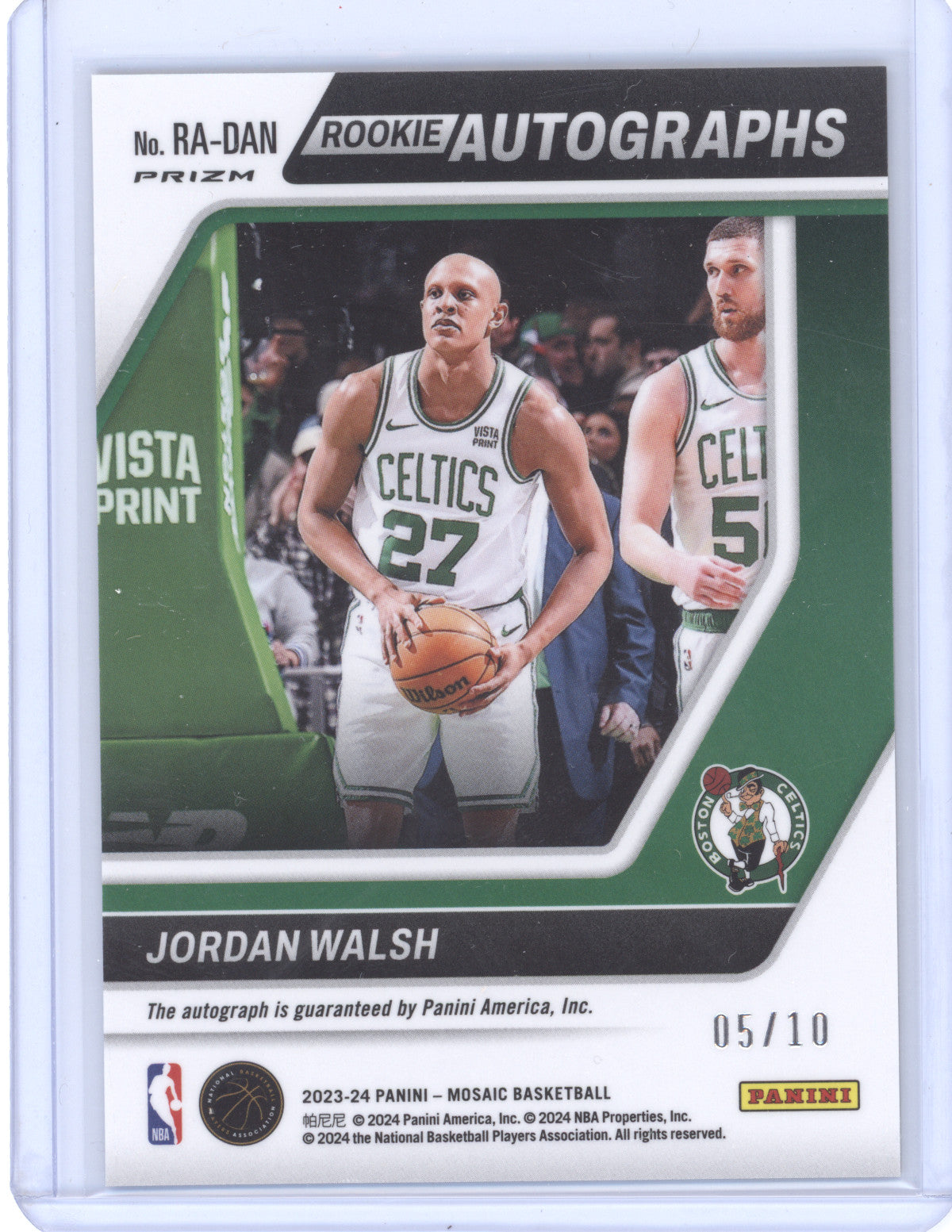 2023 Panini Mosaic Rookie Autograph Jordan Walsh #RA-DAN Gold Mosaic 05/10 RC