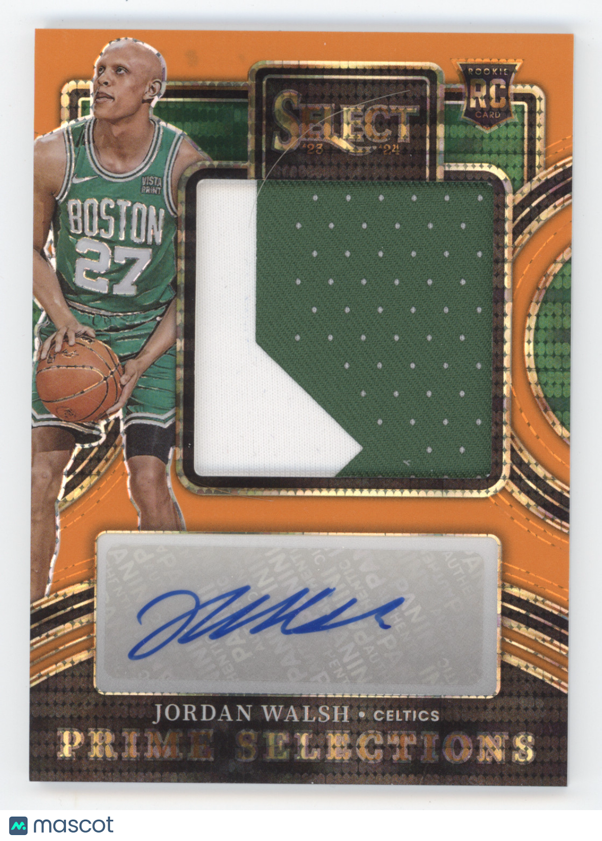 2023 Panini Select Prime Signatures Jordan Walsh #PS-WAL Orange Pulsar 17/30 RC