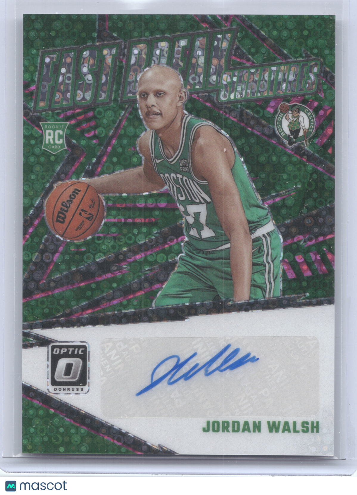 2023 Donruss Optic Prizm Fast Break Signatures Jordan Walsh #WSH Pink RC 07/25