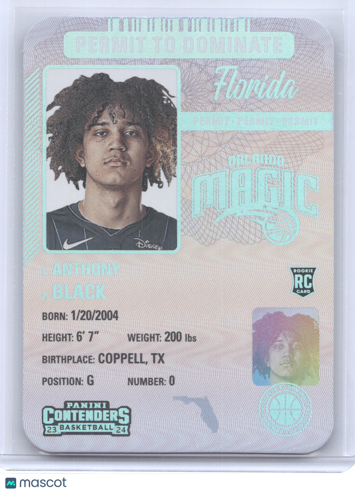 2023 Panini Contenders Permit to Dominate Anthony Black #9 RC