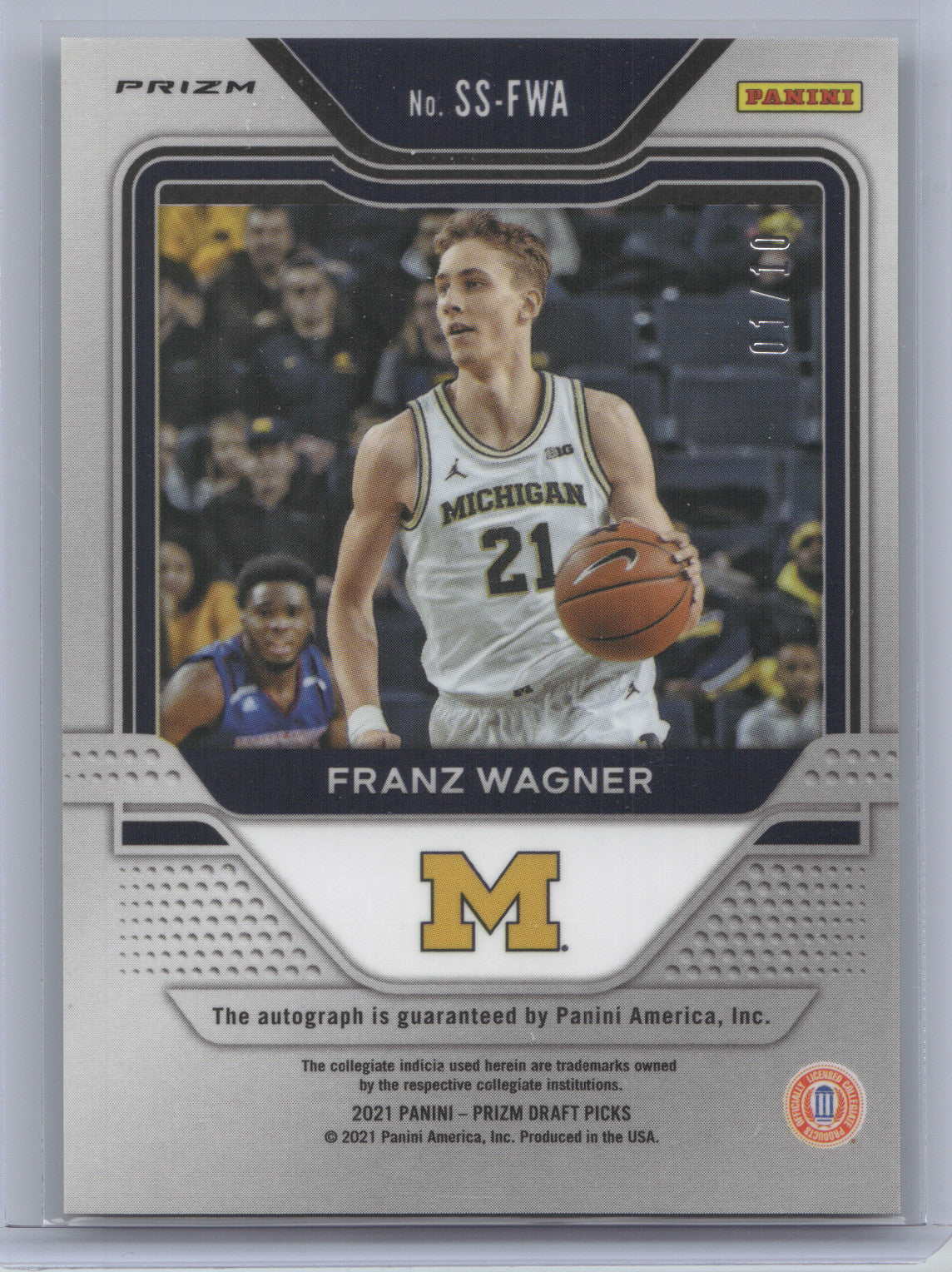 2021 Panini Prizm Draft Picks Sensational Signature Franz Wagner #FWA Gold 01/10