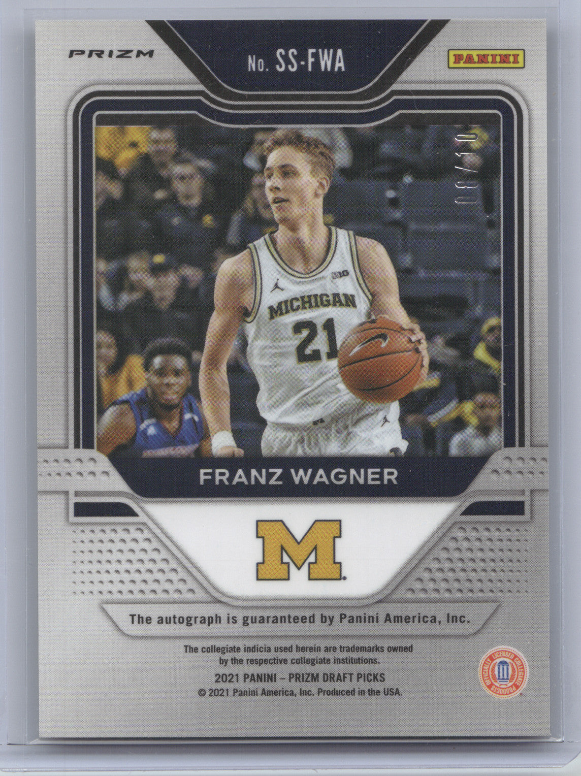 2021 Panini Prizm Draft Picks Signatures Franz Wagner #FWA Gold Shimmer 08/10 RC