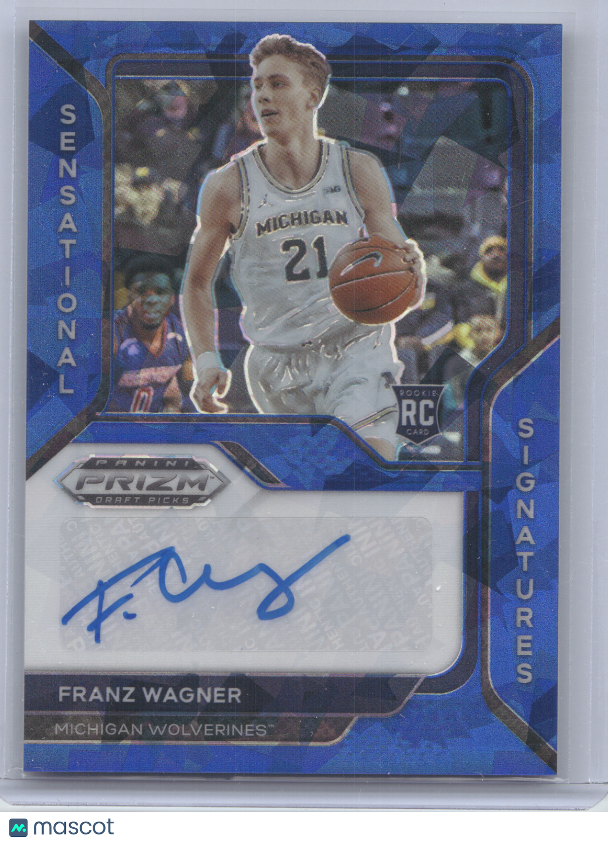 2021 Panini Prizm Draft Picks Signatures Franz Wagner #SS-FWA Blue Ice 01/25 RC
