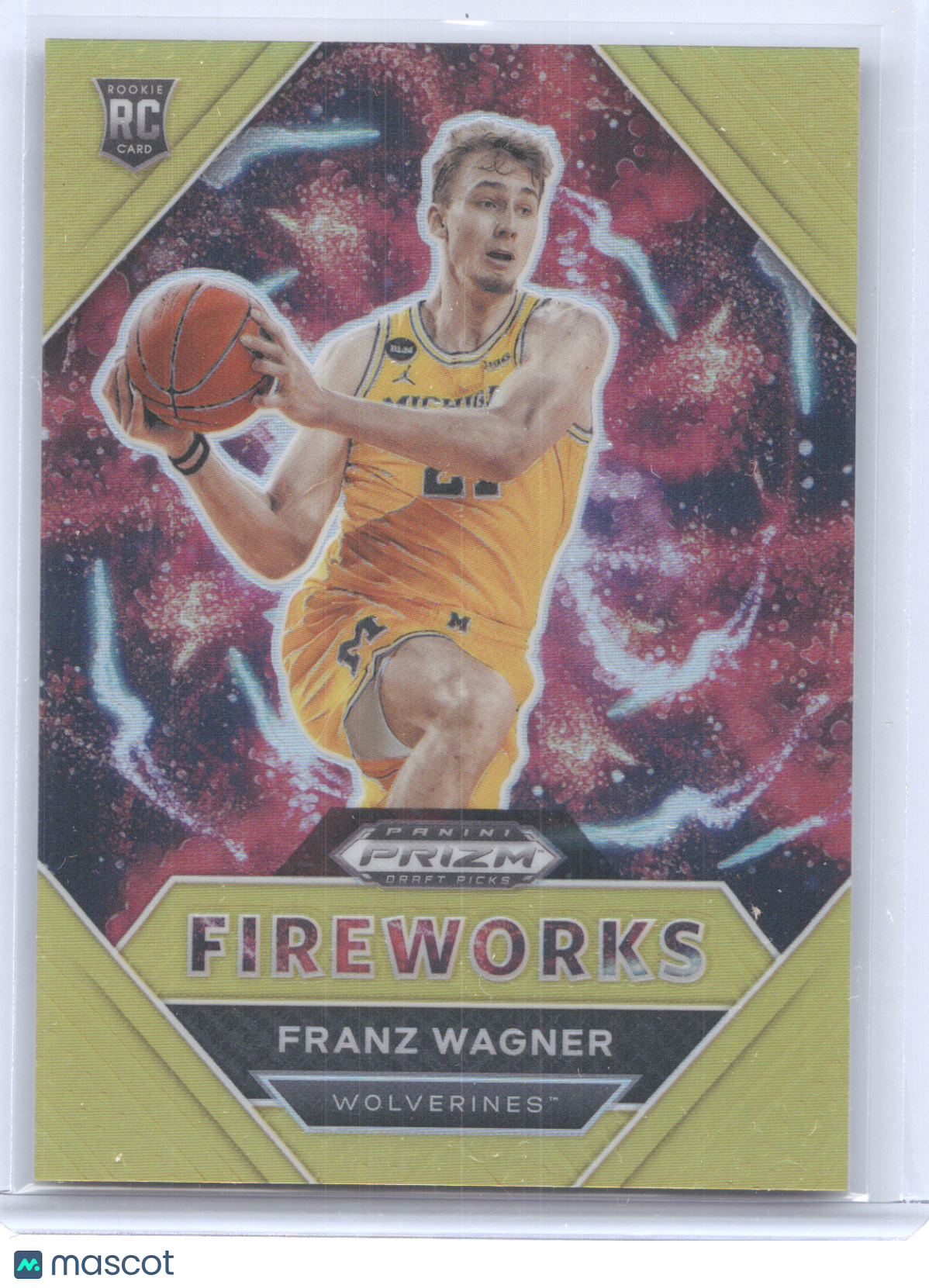 2021 Panini Prizm Draft Picks Fireworks Franz Wagner #7 Gold RC 02/10
