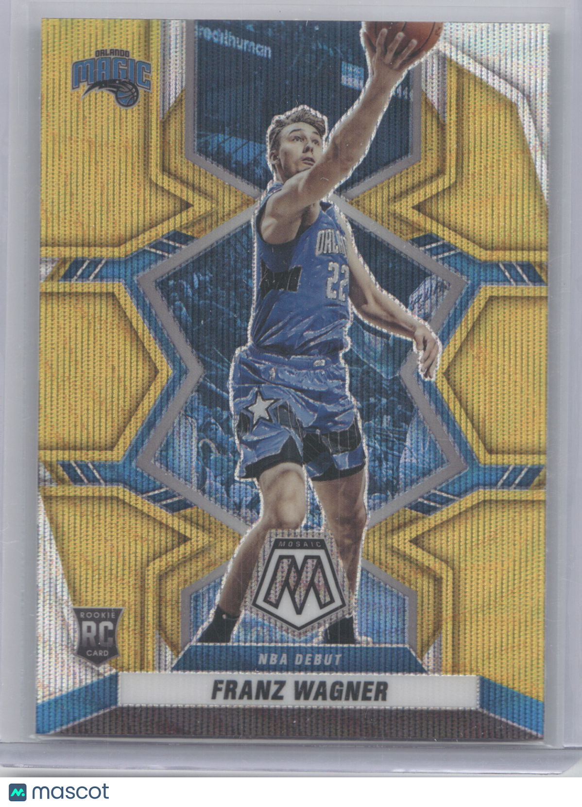 2021 Panini Mosaic NBA Debut Franz Wagner #267 Gold Wave RC