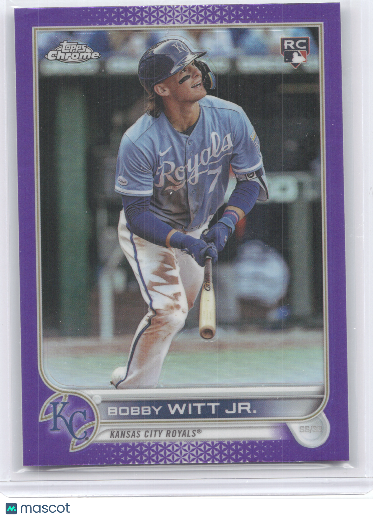 2022 Topps Chrome Update Bobby Witt Jr. #USC35 Purple Speckle RC