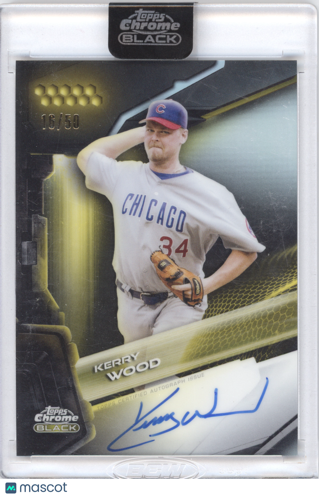 2026 Topps Chrome Black Autograph Kerry Wood #CBA-KW Gold 16/50