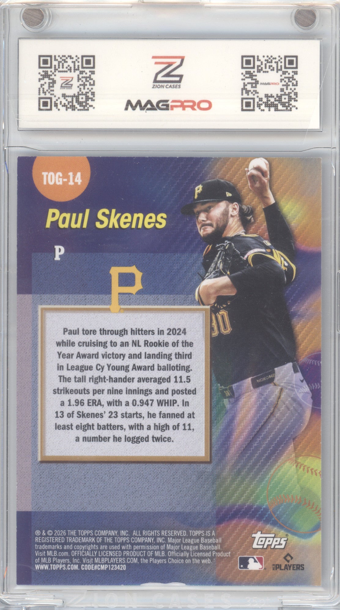 2026 Topps Titans of the Game Paul Skenes #TOG-14 Black 03/10
