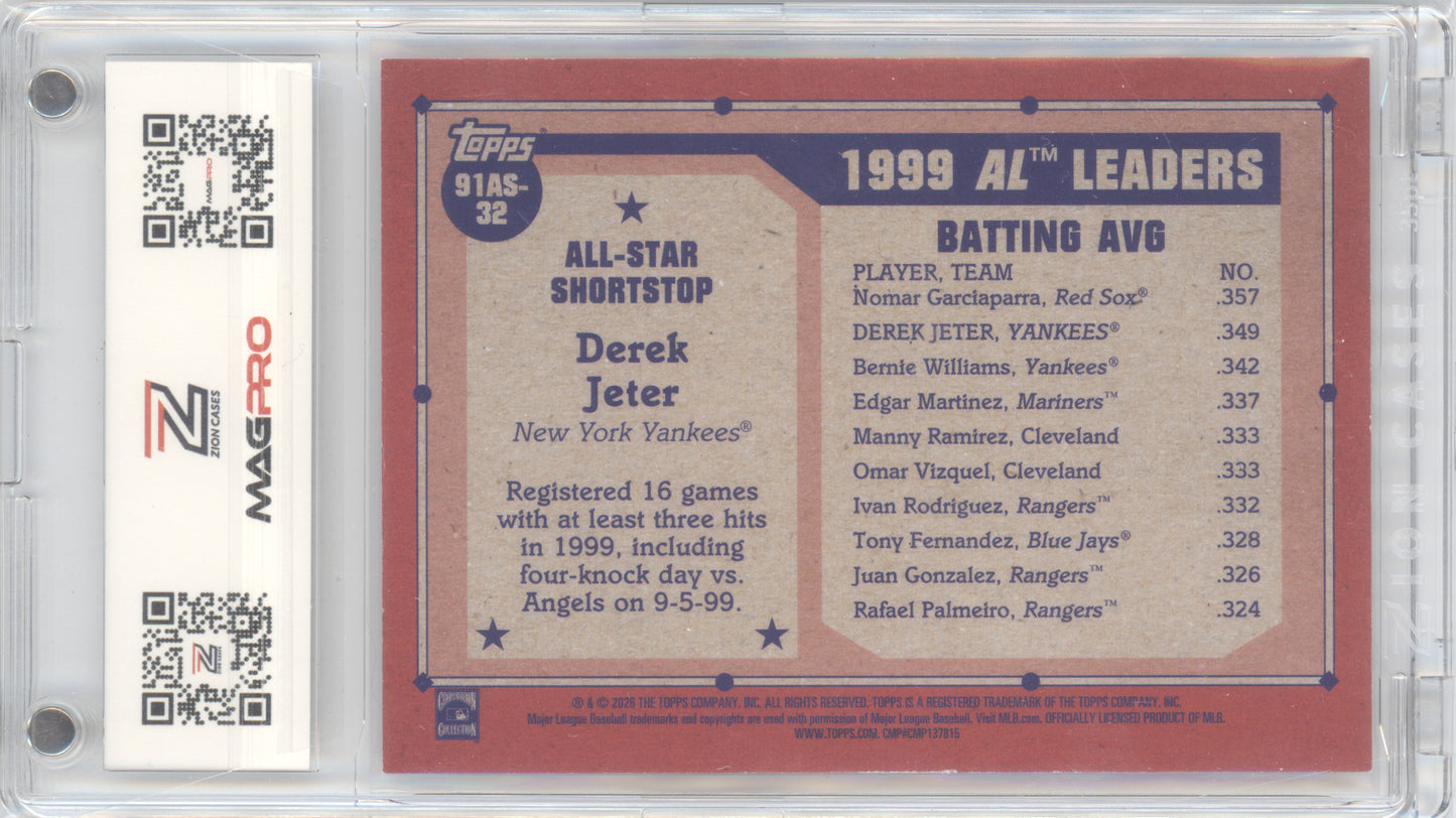 2026 Topps 1991 All-Star Derek Jeter #91AS-32 Gold 07/50