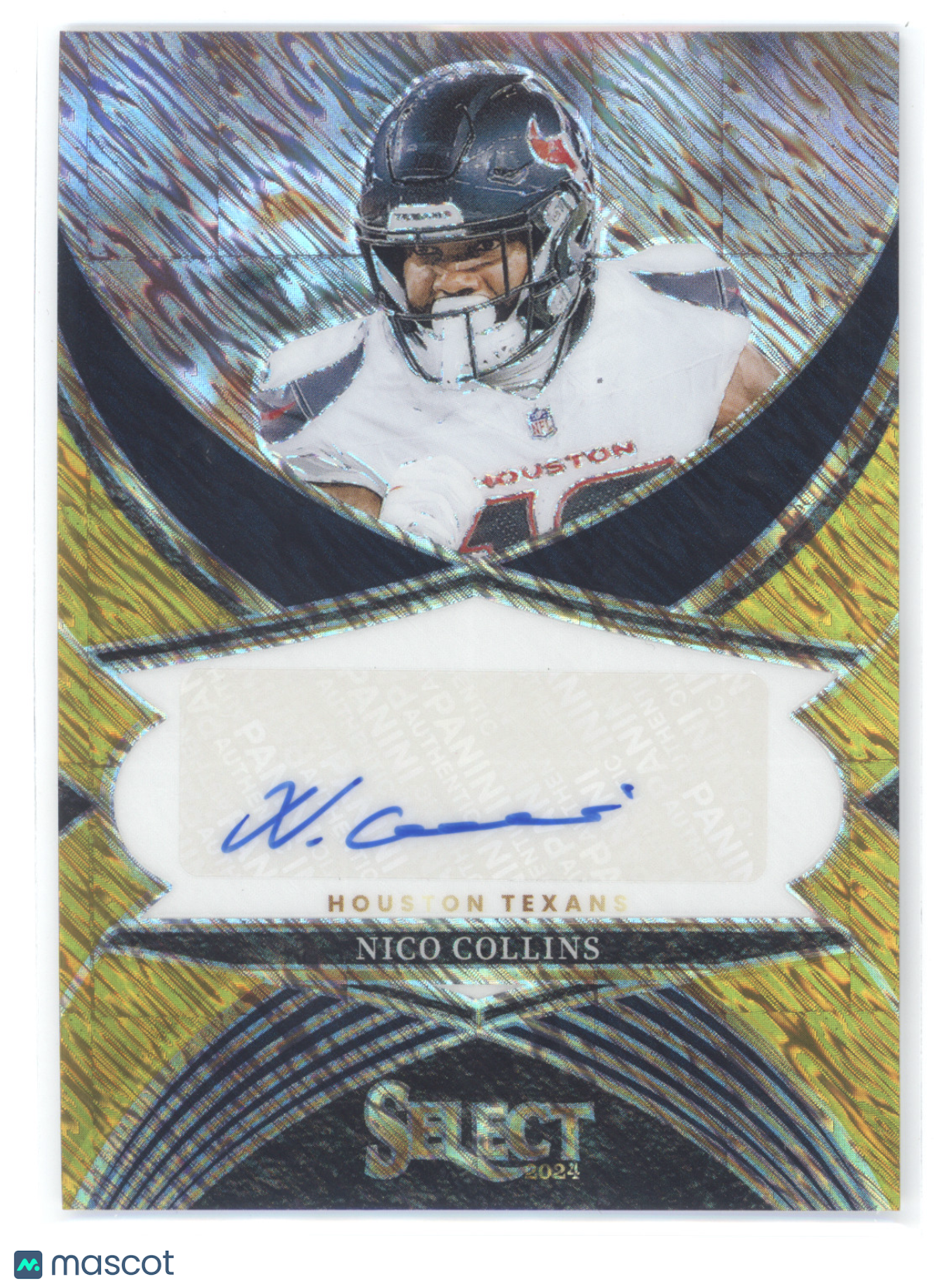 2024 Panini Select Prizm Select Signatures Nico Collins #SSP-NCS Gold 02/10