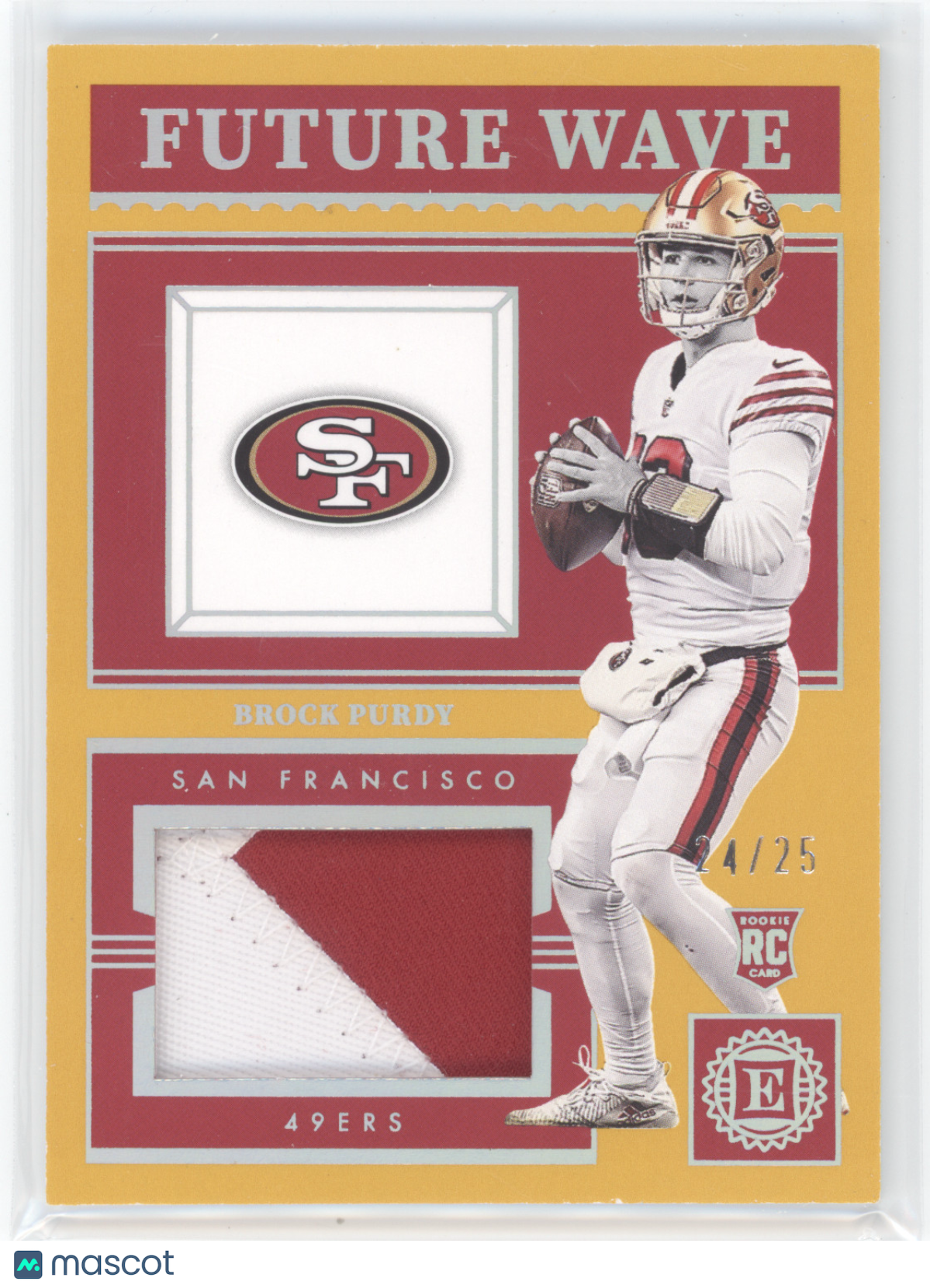 2022 Panini Encased Future Wave Materials Brock Purdy #FWM-27 Gold RC 24/25