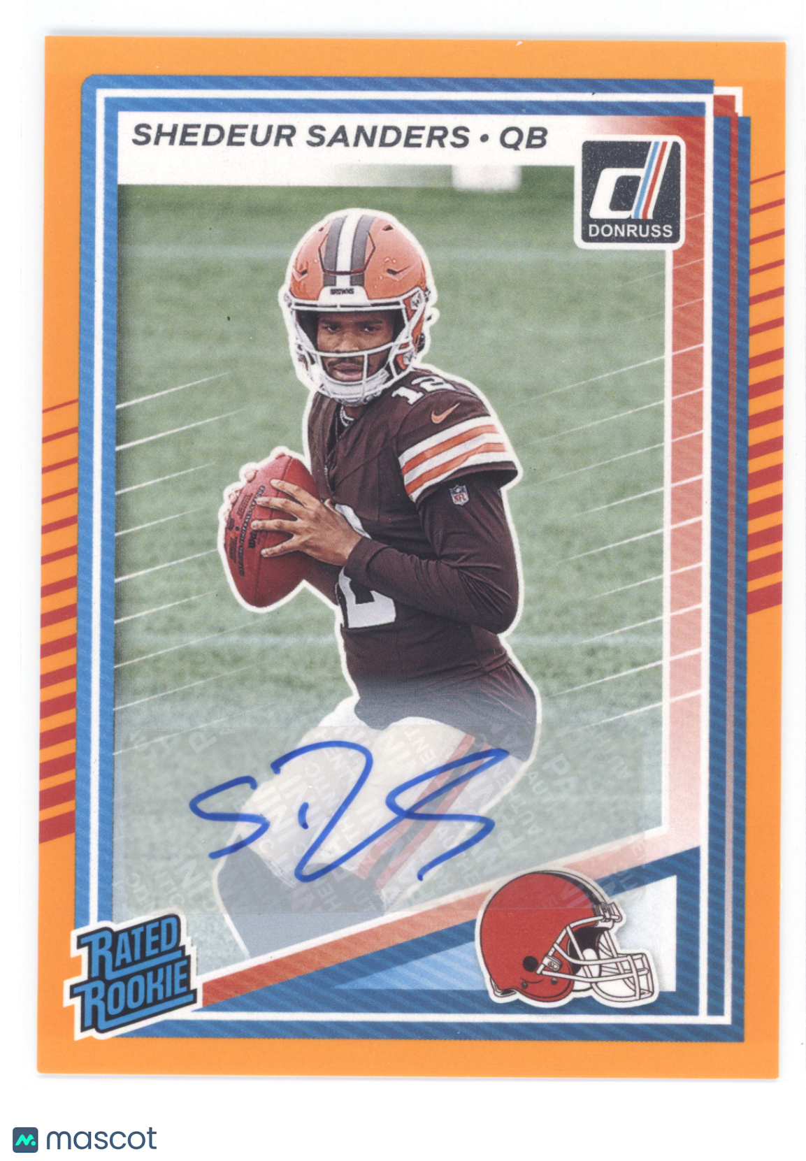 2025 Panini Donruss Rated Rookie Shedeur Sanders #306 Orange Autograph
