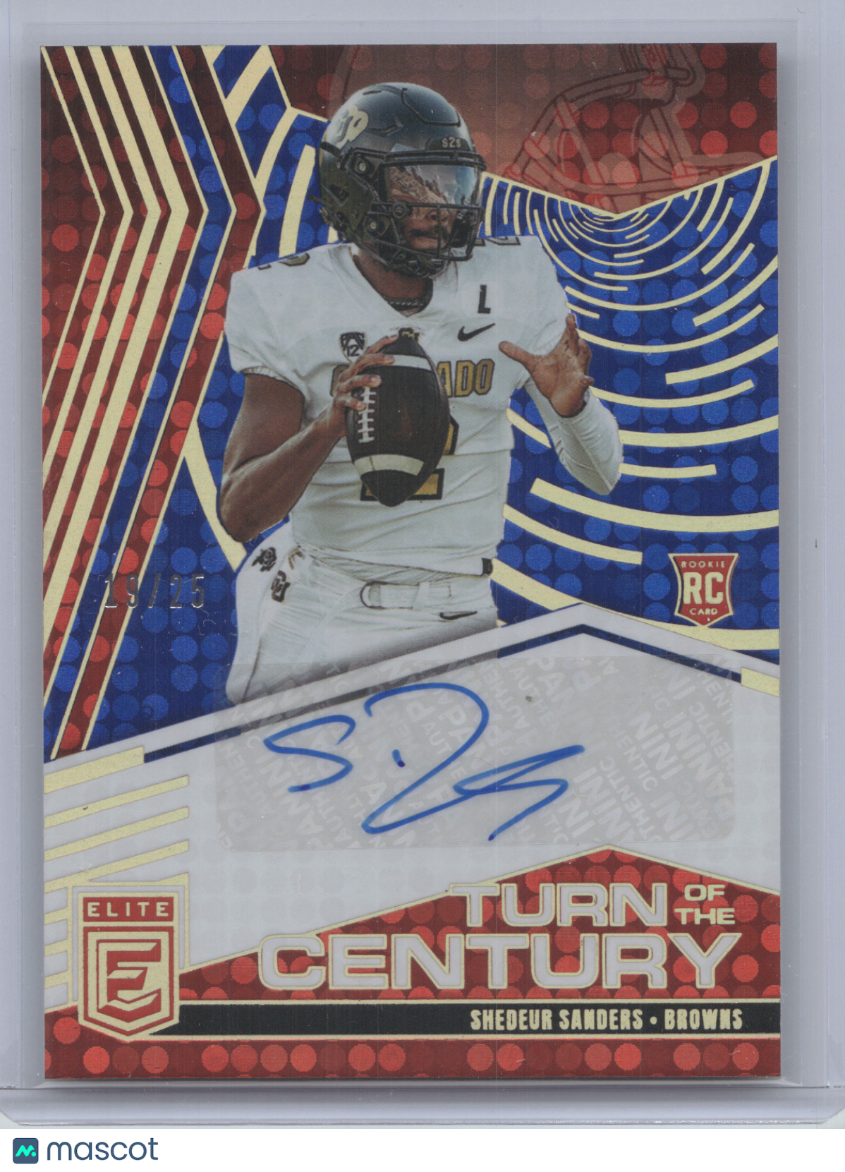 2025 Donruss Elite Turn of the Century Shedeur Sanders #TOC-SSA Blue 19/25 RC