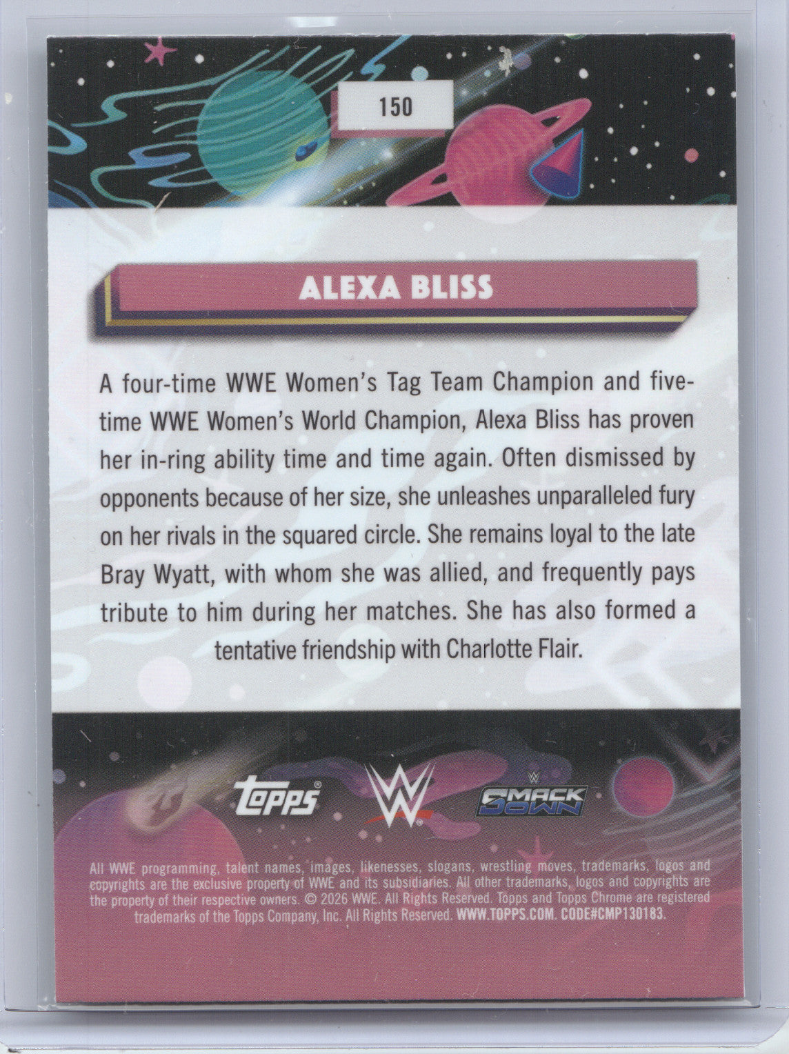 2026 Topps Cosmic Chrome WWE Alexa Bliss #150 Green Space Dust
