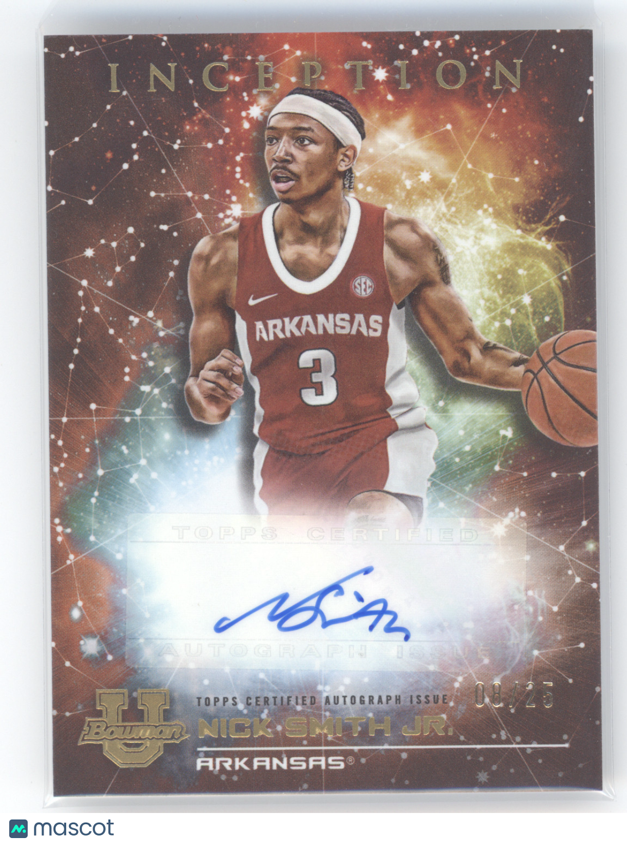 2022 Bowman U Inception Prospect Autograph Nick Smith Jr. #PMP-NS Orange 08/25
