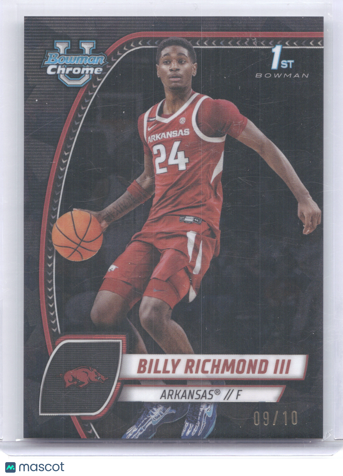 2024 Bowman Chrome University Billy Richmond III #10 Black 09/10 1st Bowman