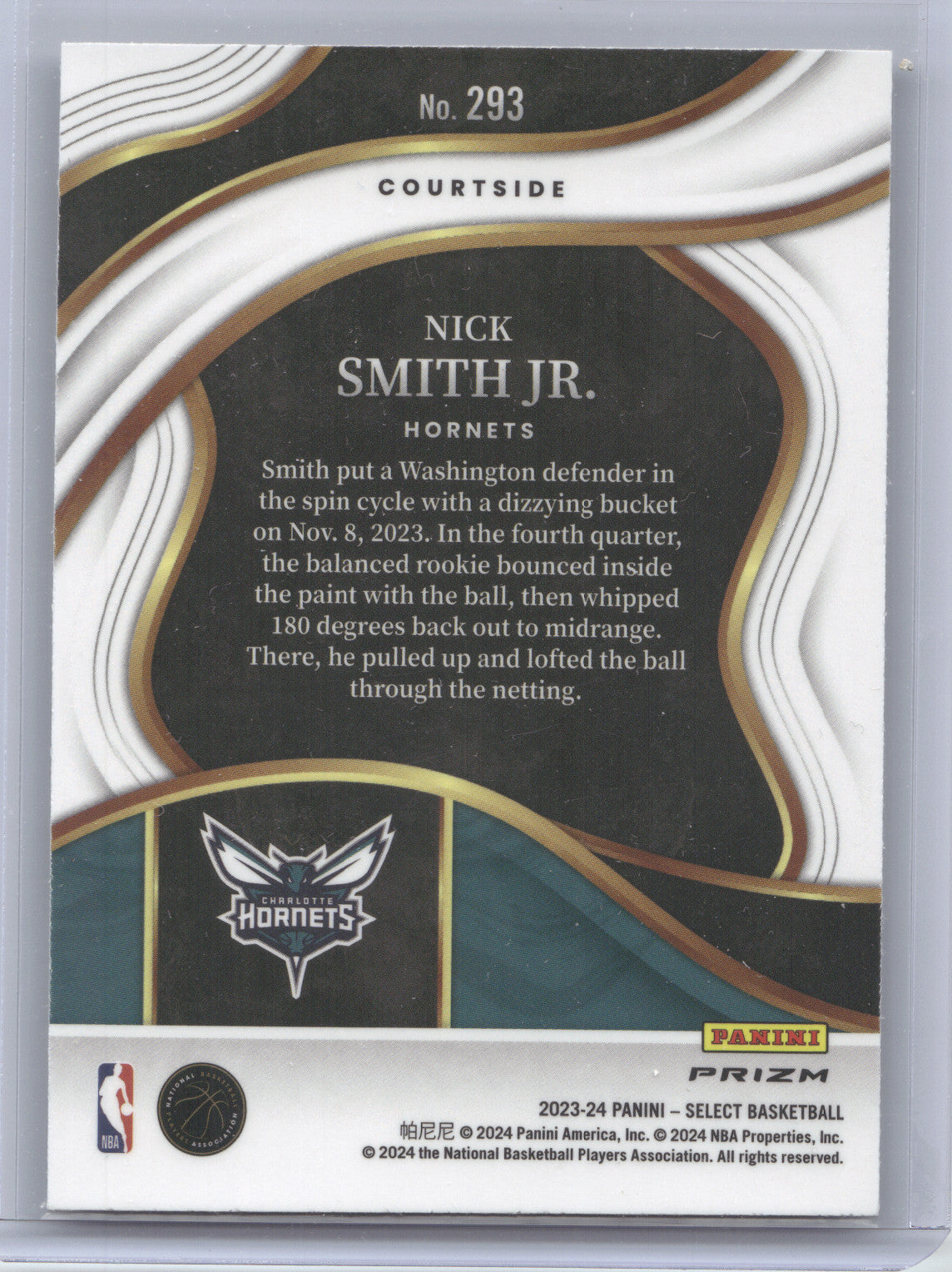 2023 Panini Select Courtside Nick Smith Jr. #293 Erizm RC