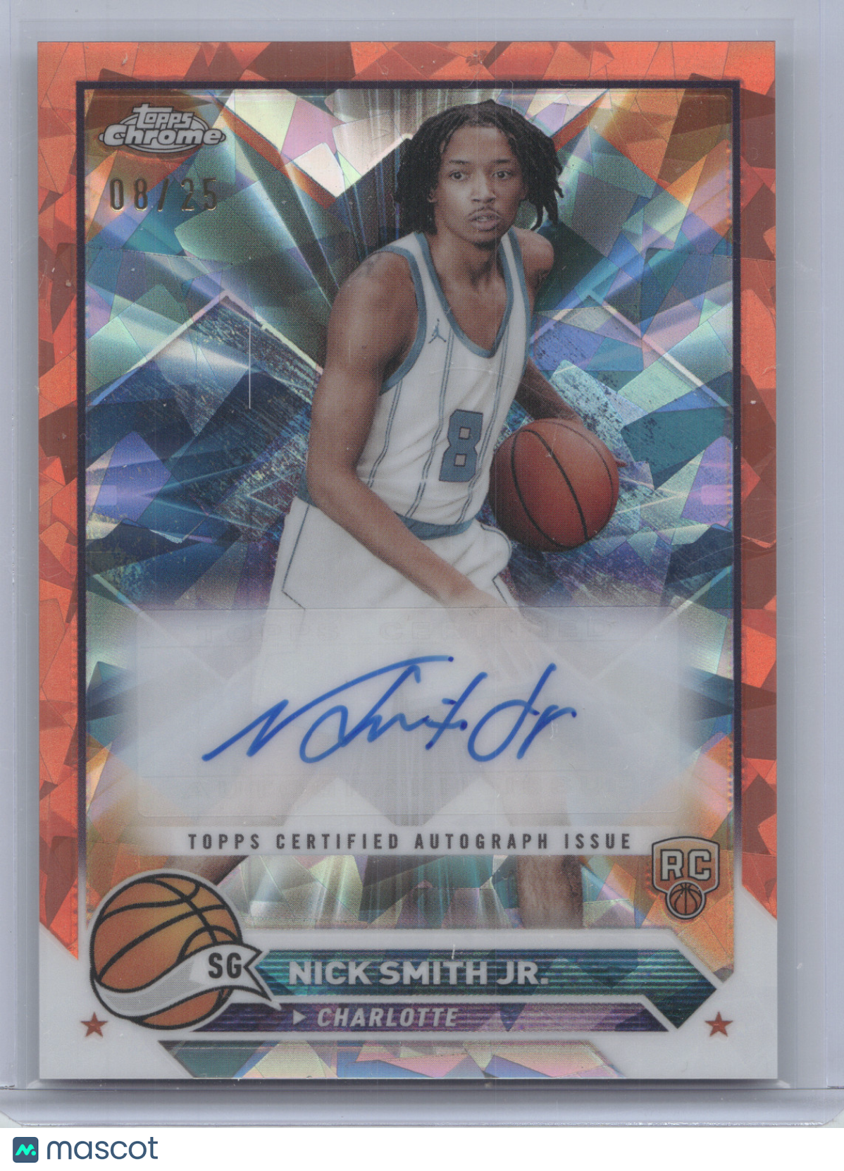 2024 Topps Chrome Autograph Nick Smith Jr. #CG-NSJ Orange Ice 08/25 RC