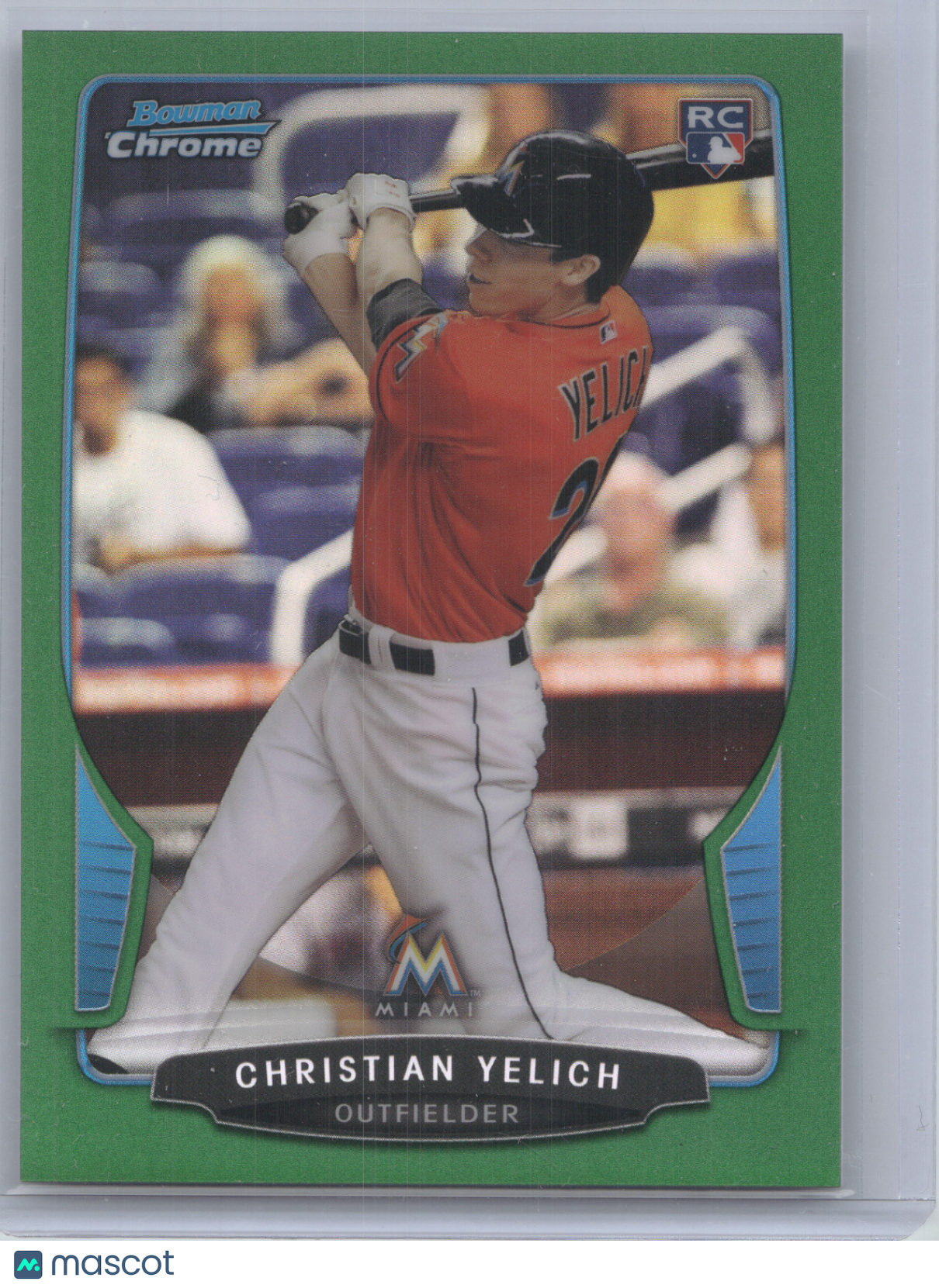 2013 Bowman Chrome Christian Yelich #40 Green Refractor 29/75 RC