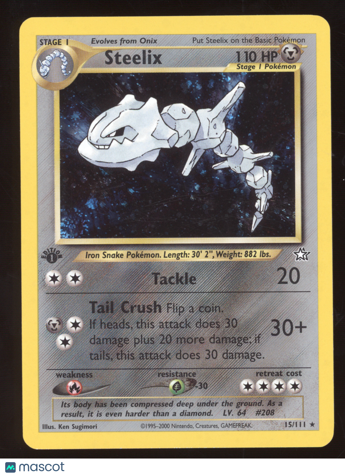 2000 Neo Genesis Steelix 1st Edition Holo Rare #15/111