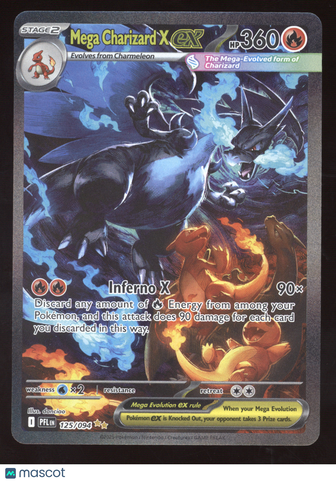 2025 Mega Evolution – Phantasmal Flames Mega Charizard X ex Secret Rare #125/094