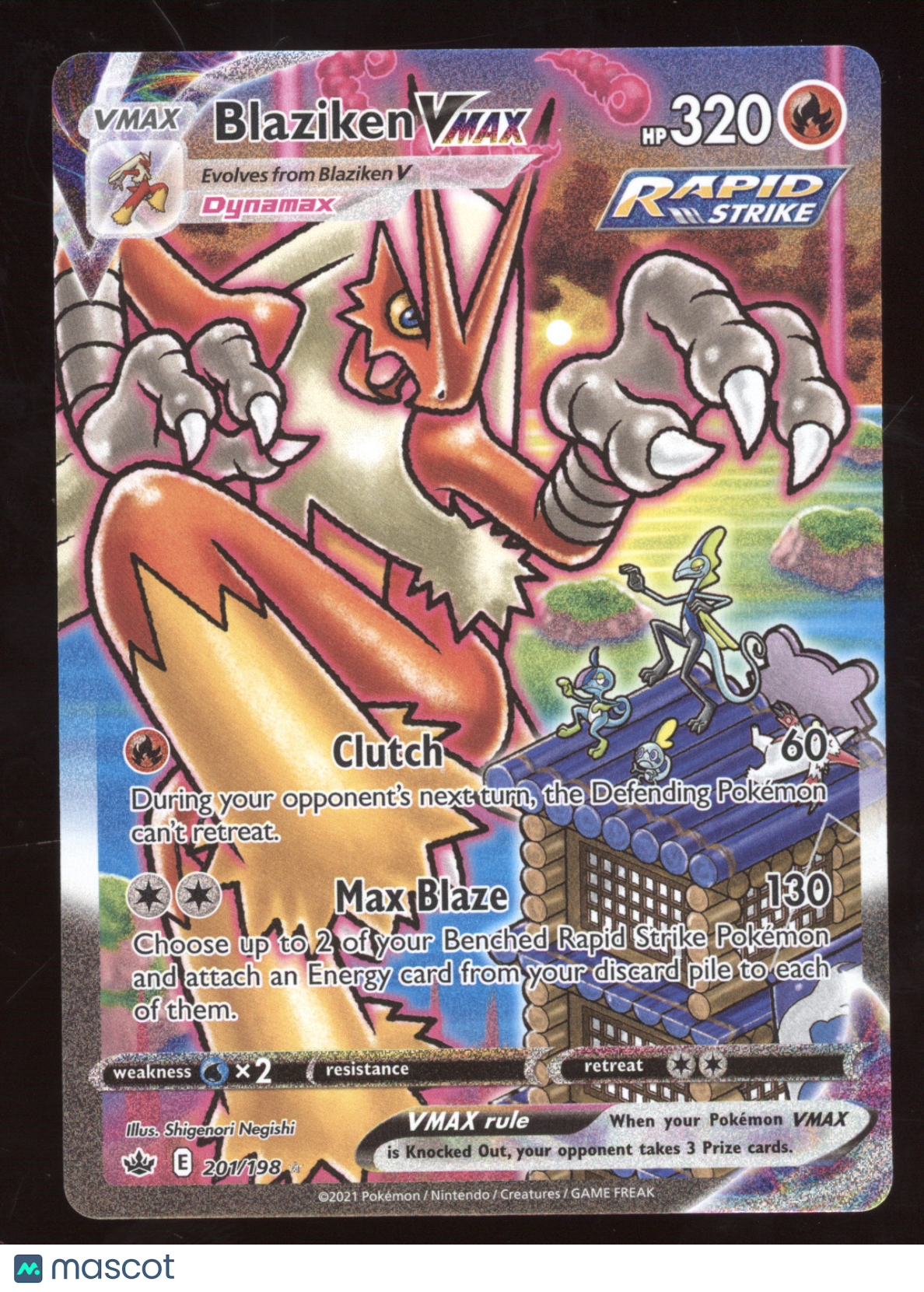2021 Chilling Reign Blaziken VMAX Secret Rare #201/198