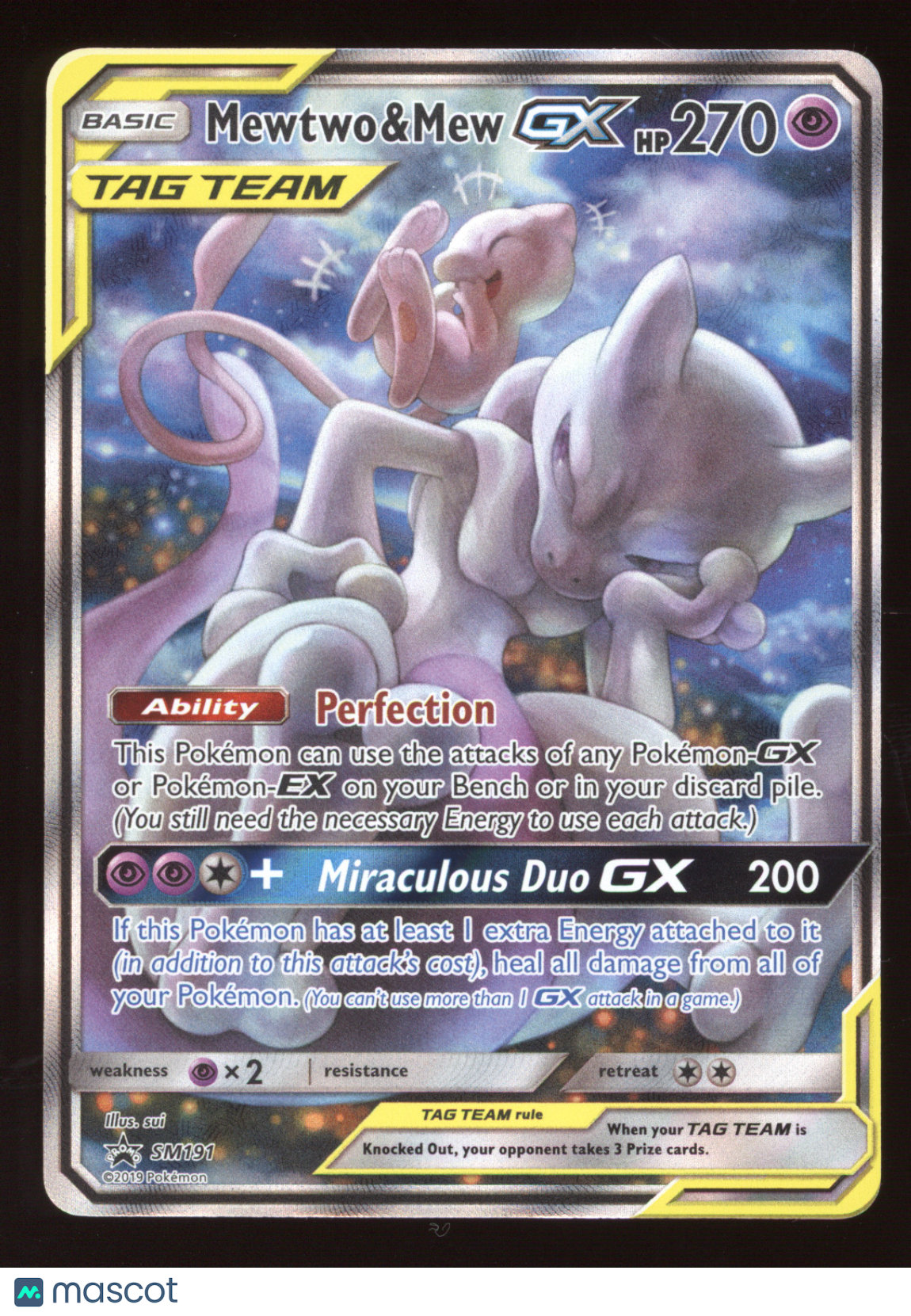 2019 Sun & Moon Mewtwo & Mew GX Black Star Promo #SM191