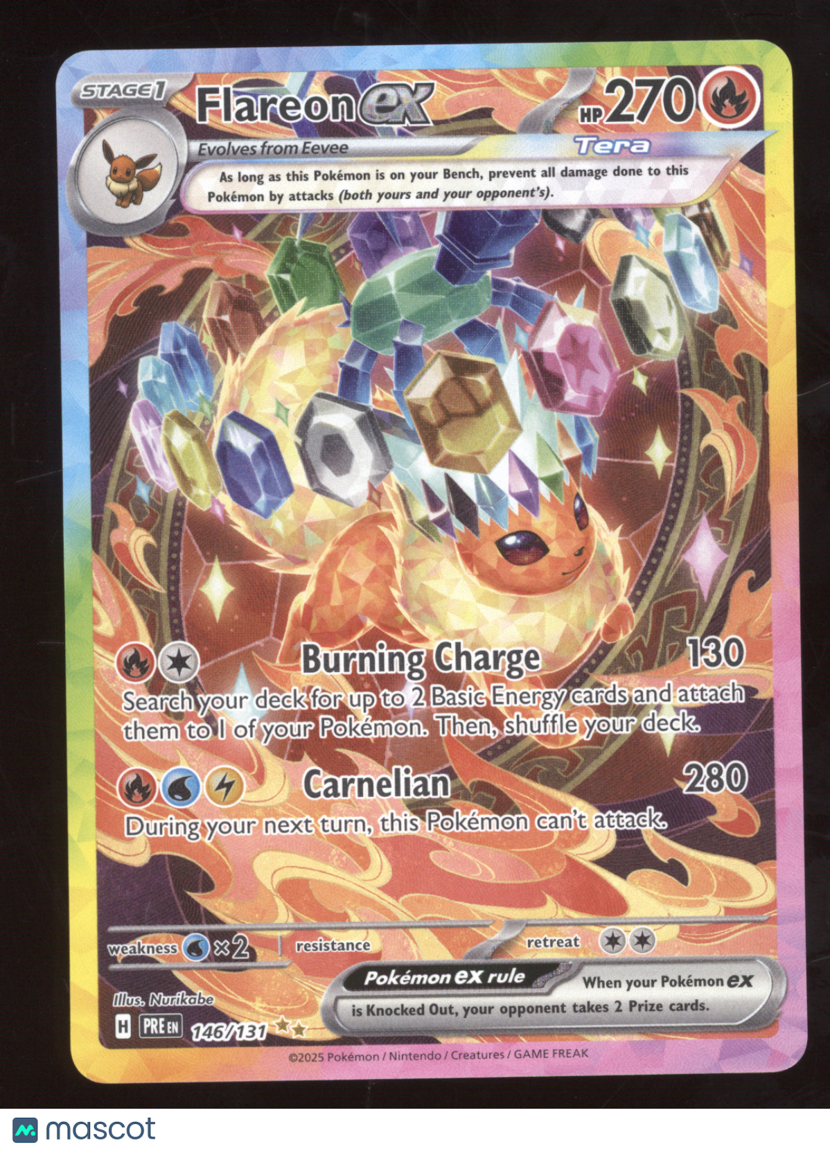 2025 Prismatic Evolutions Flareon ex Secret Rare #146/131